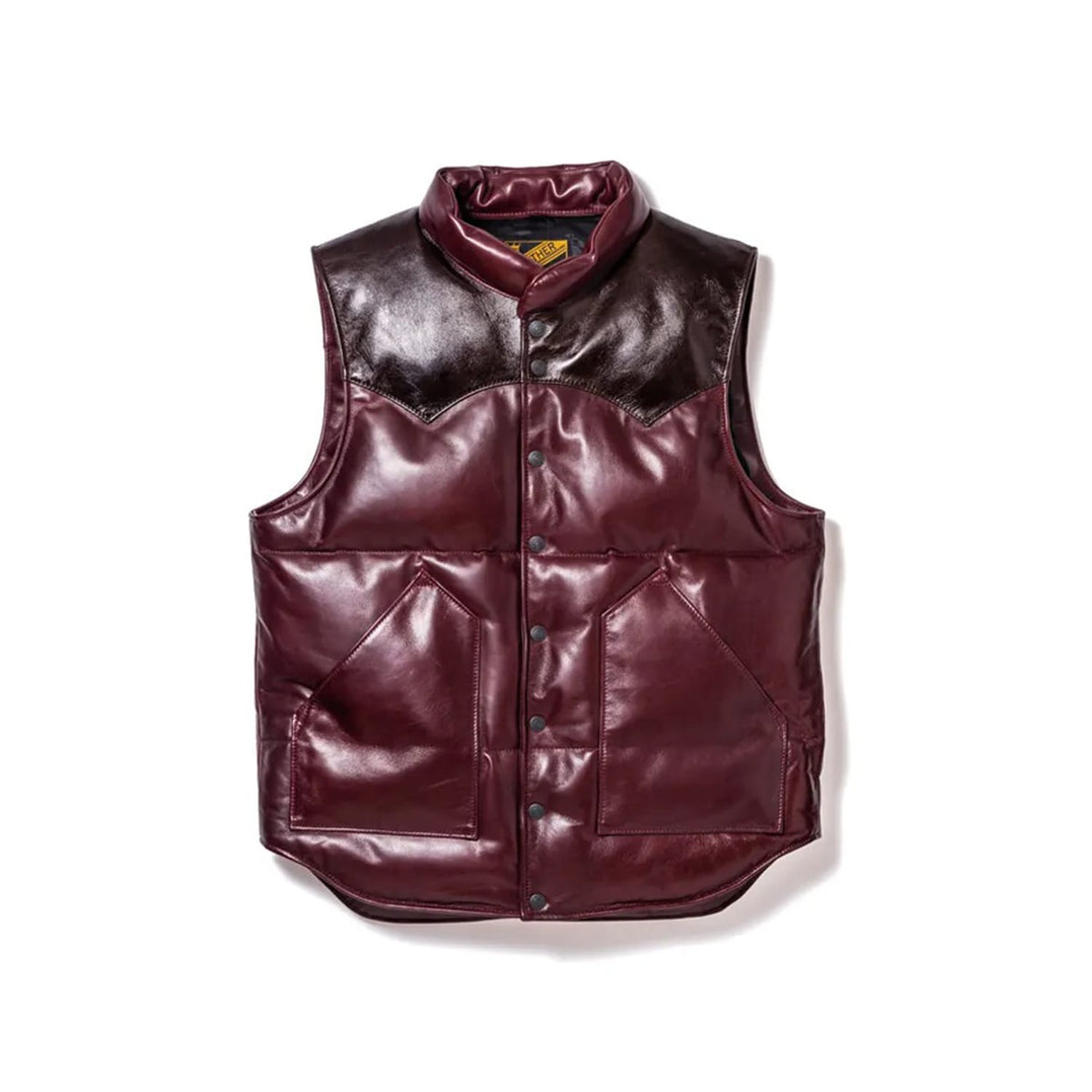 Y'2 Leather OV-01 Oil Soft Horse x Aniline Horse Down Vest Cherry