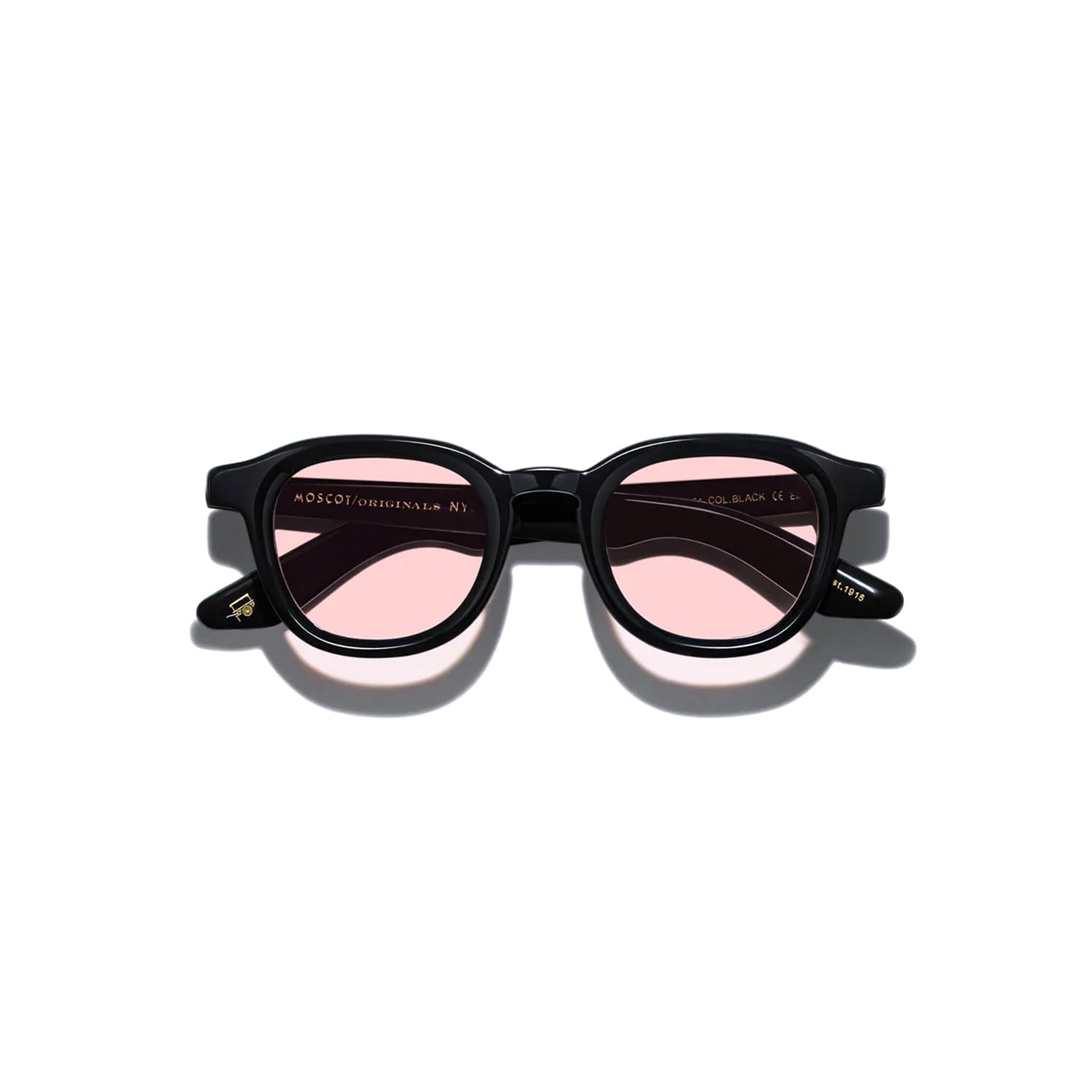 MOSCOT Dahven Black with Custom Made Tints New York Rose