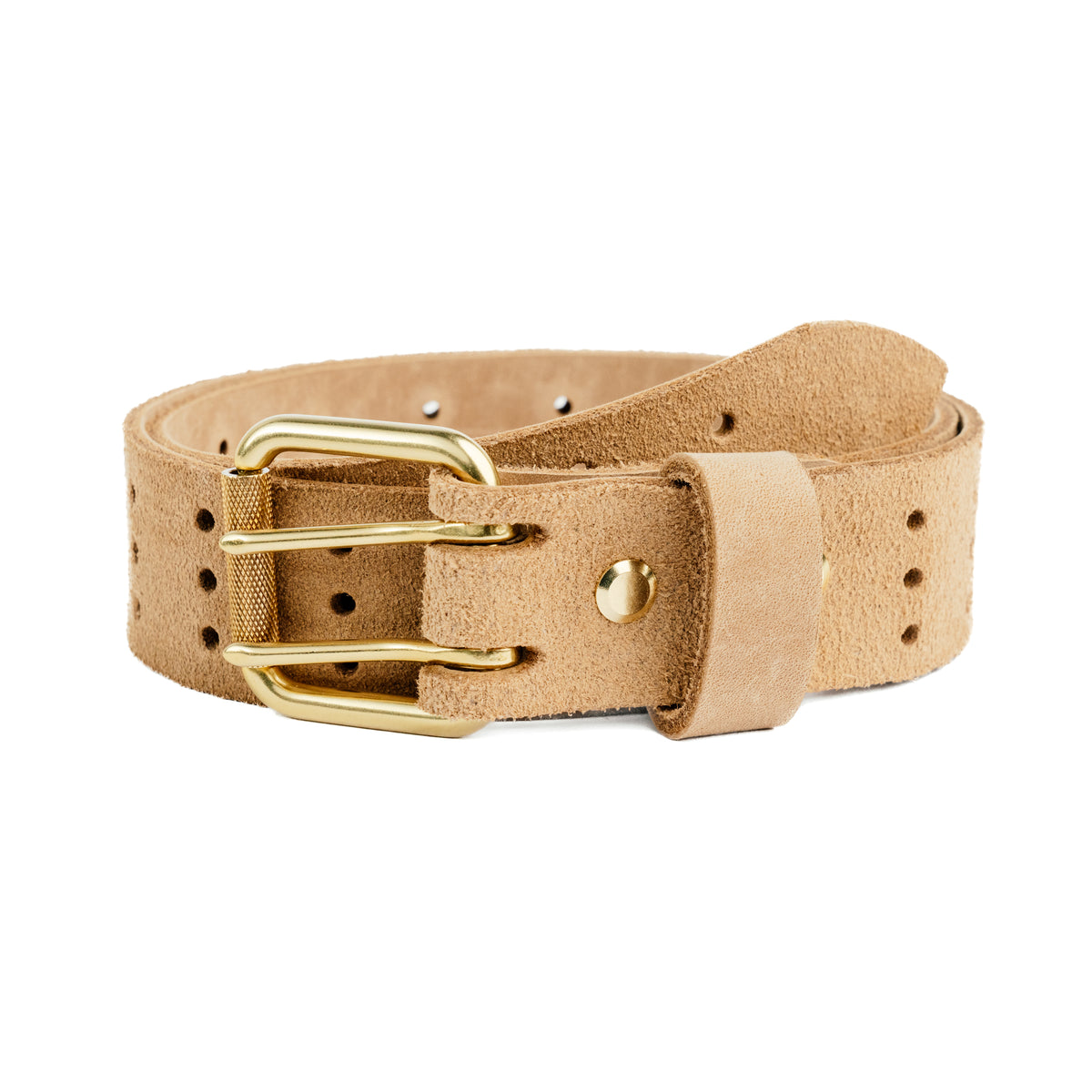 The Black Acre x Snake Oil Provisions Scoundrel Dual Prong Belt Sand Suede