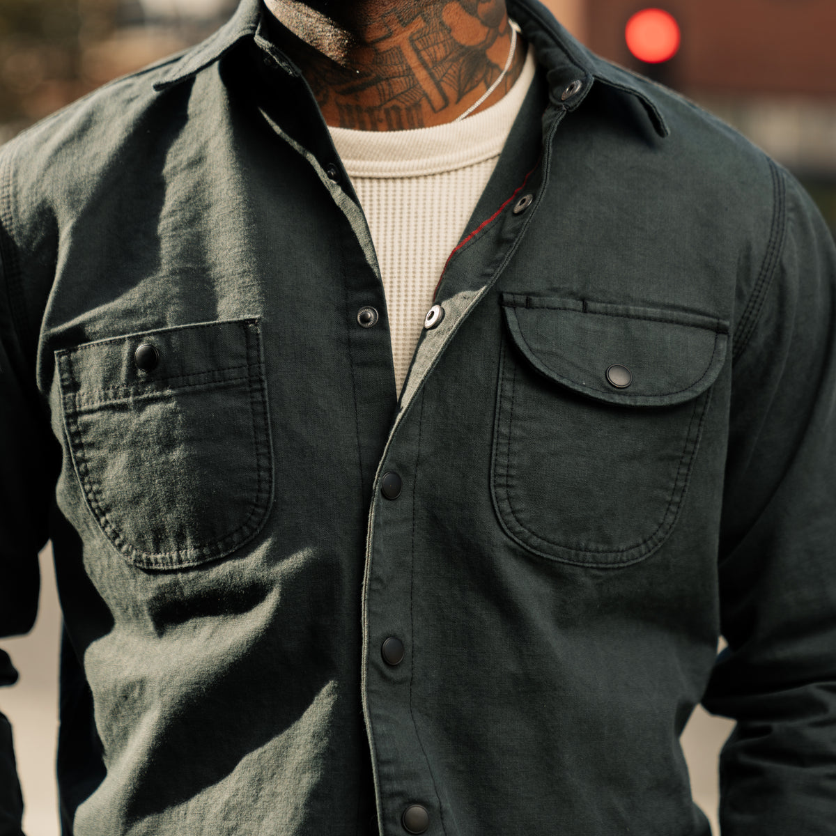 Rogue Territory Dyed Canvas Work Shirt Ash