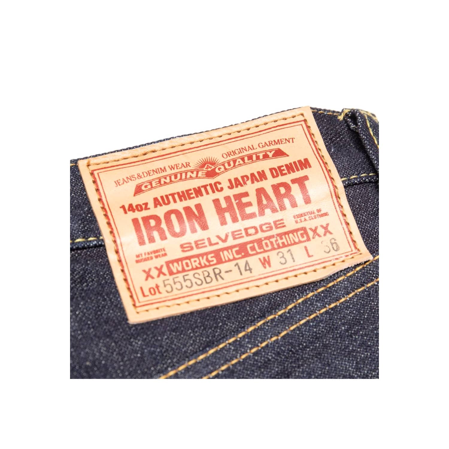 Iron Heart IH-555SBR-14 14oz Broken Twill Selvedge Denim Super Slim Jeans Indigo