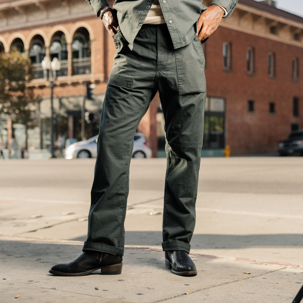 Rogue Territory Dyed Canvas Fatigue Pants Ash