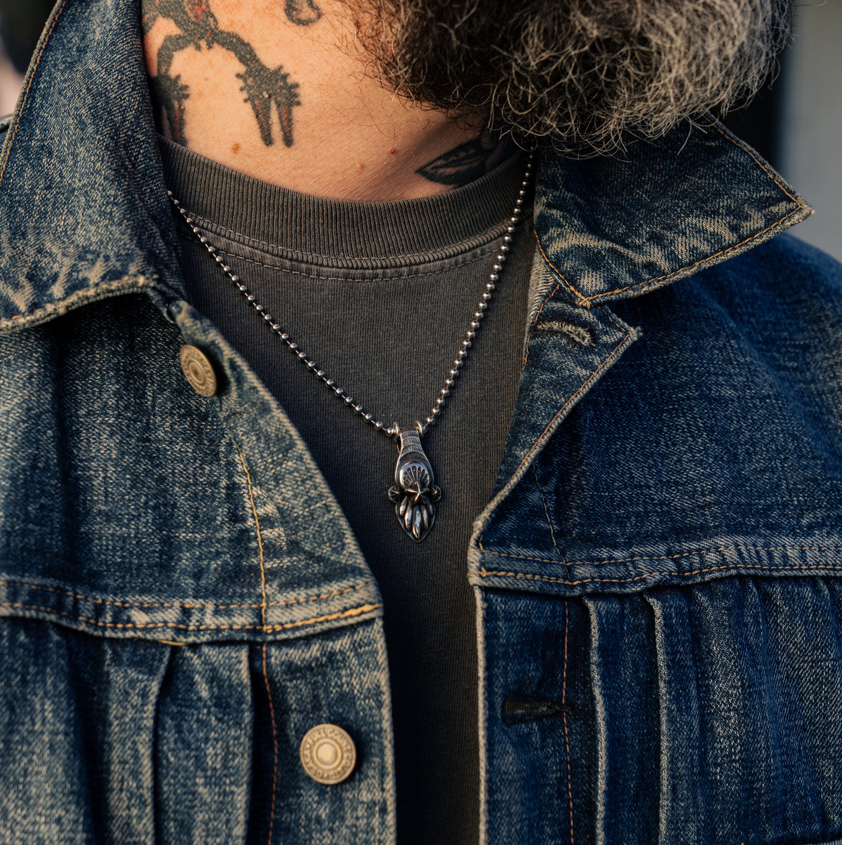 Mt. Hill Sterling Silver Small Flare Pendant with Ballchain