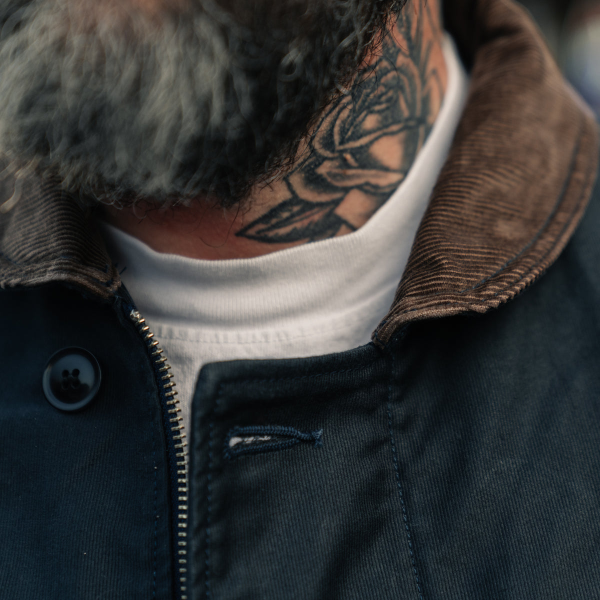 Iron Heart x Snake Oil Provisions IHM-48-NAV Whipcord Lightweight N1 Deck Jacket Navy