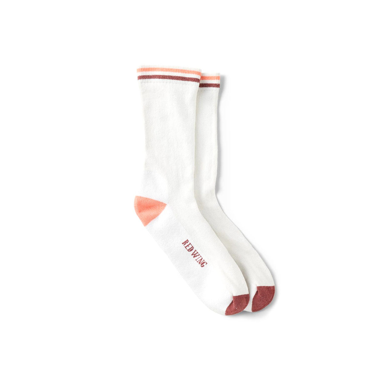 Red Wing Heritage Vintage Stripe Cotton Blend Crew Silver Birch/ Wild Salmon/ Burnt Mahogany