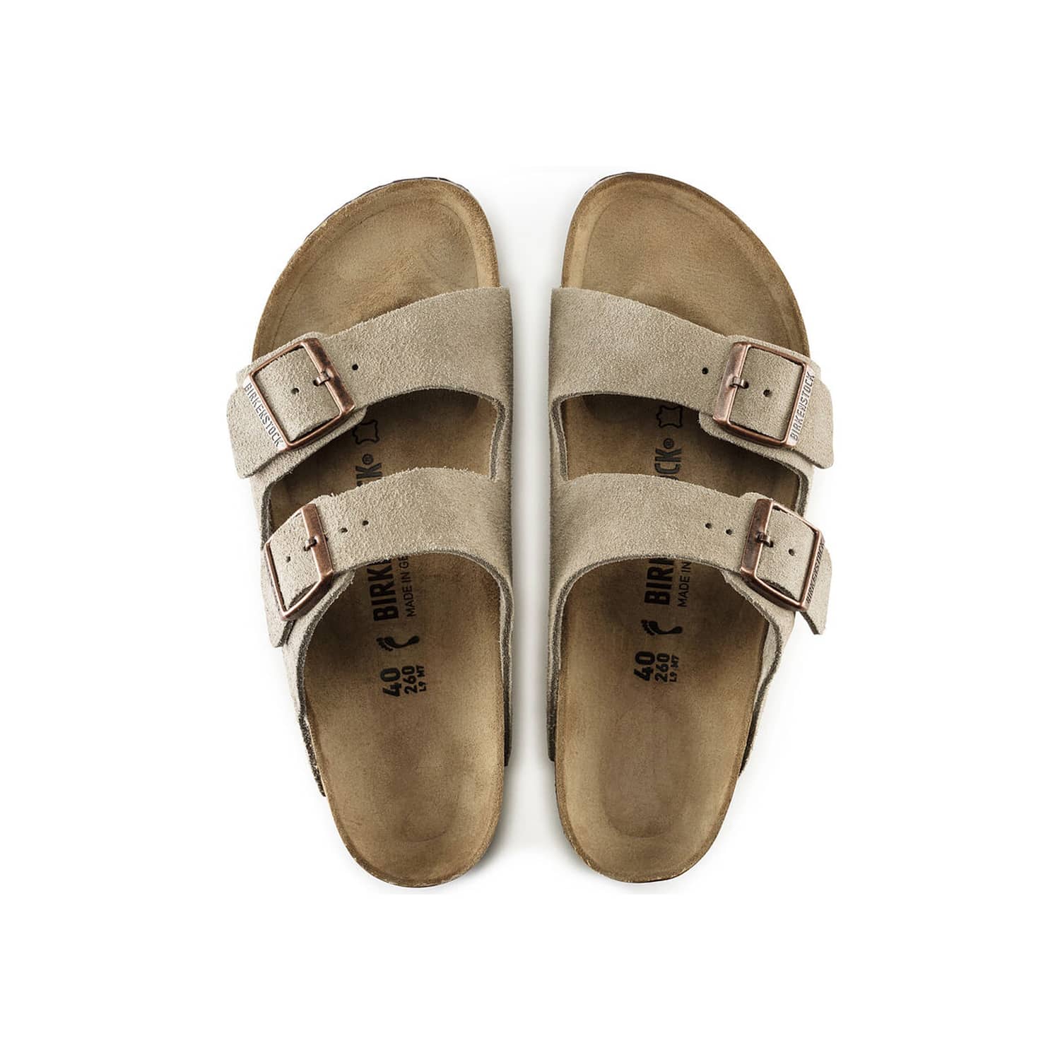 Birkenstock Arizona Soft Footbed Suede Leather Taupe