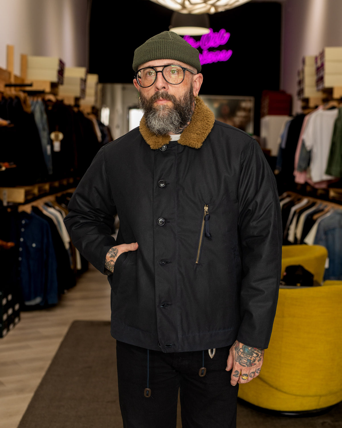 Barbour Macklow Wax Jacket Navy