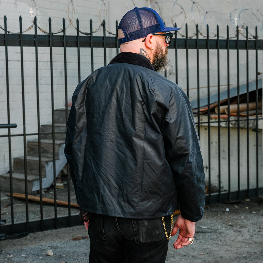 Barbour OS Transport Wax Jacket Navy