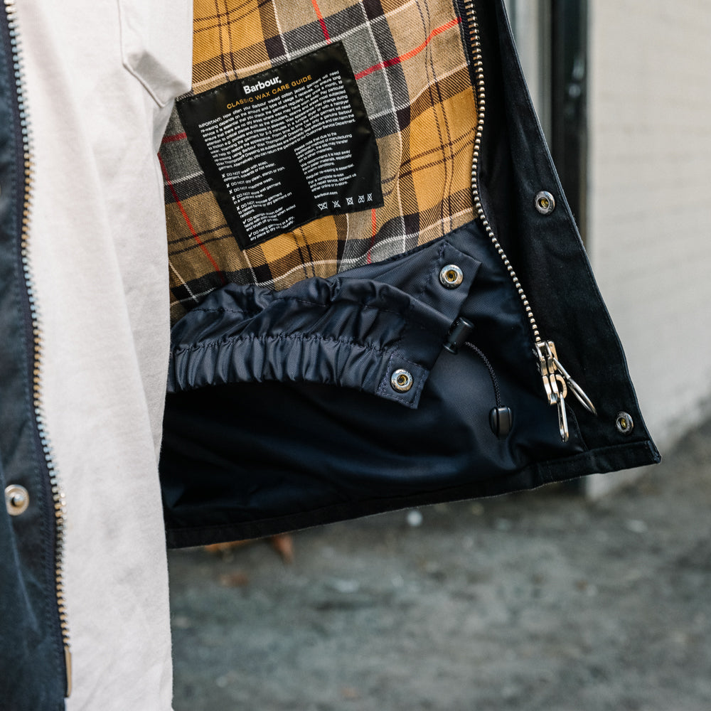 Barbour OS Transport Wax Jacket Navy