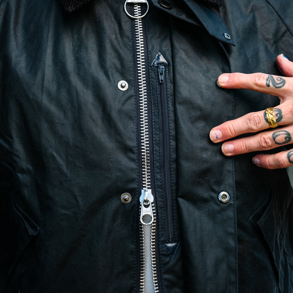Barbour OS Transport Wax Jacket Navy