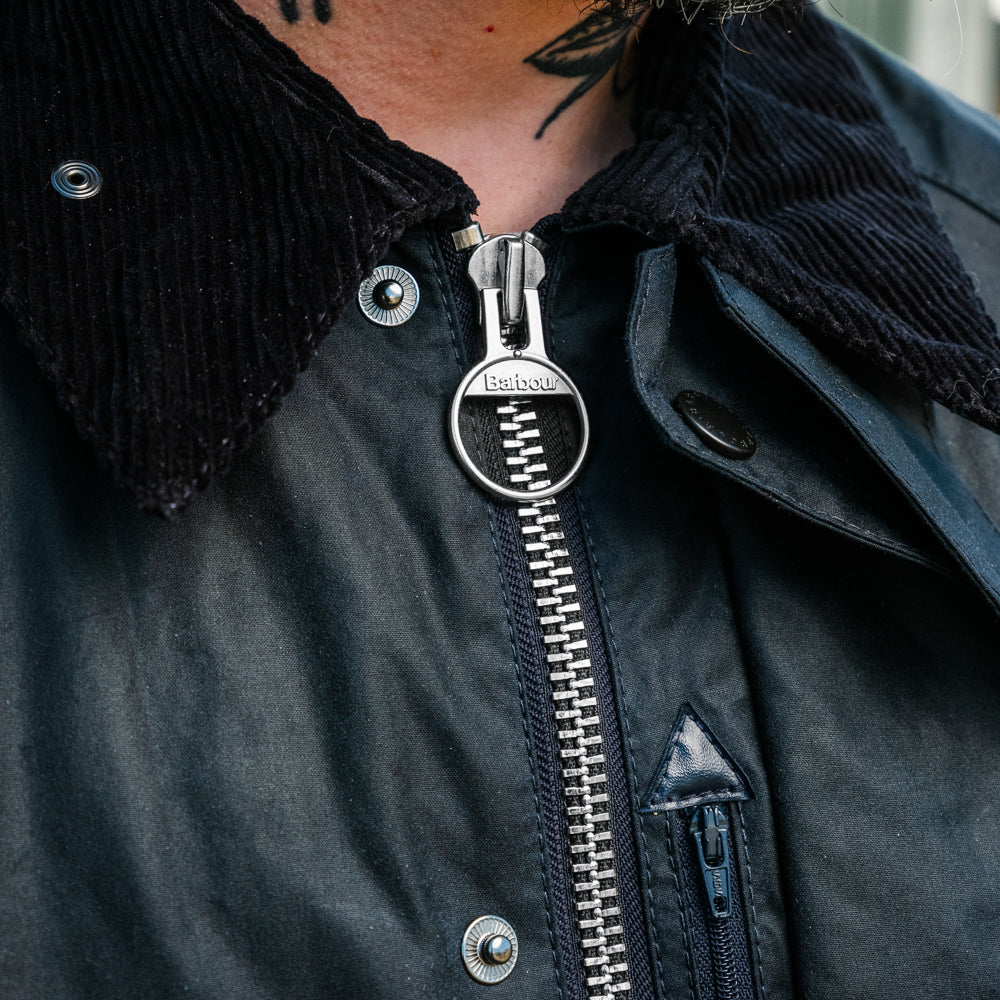 Barbour OS Transport Wax Jacket Navy