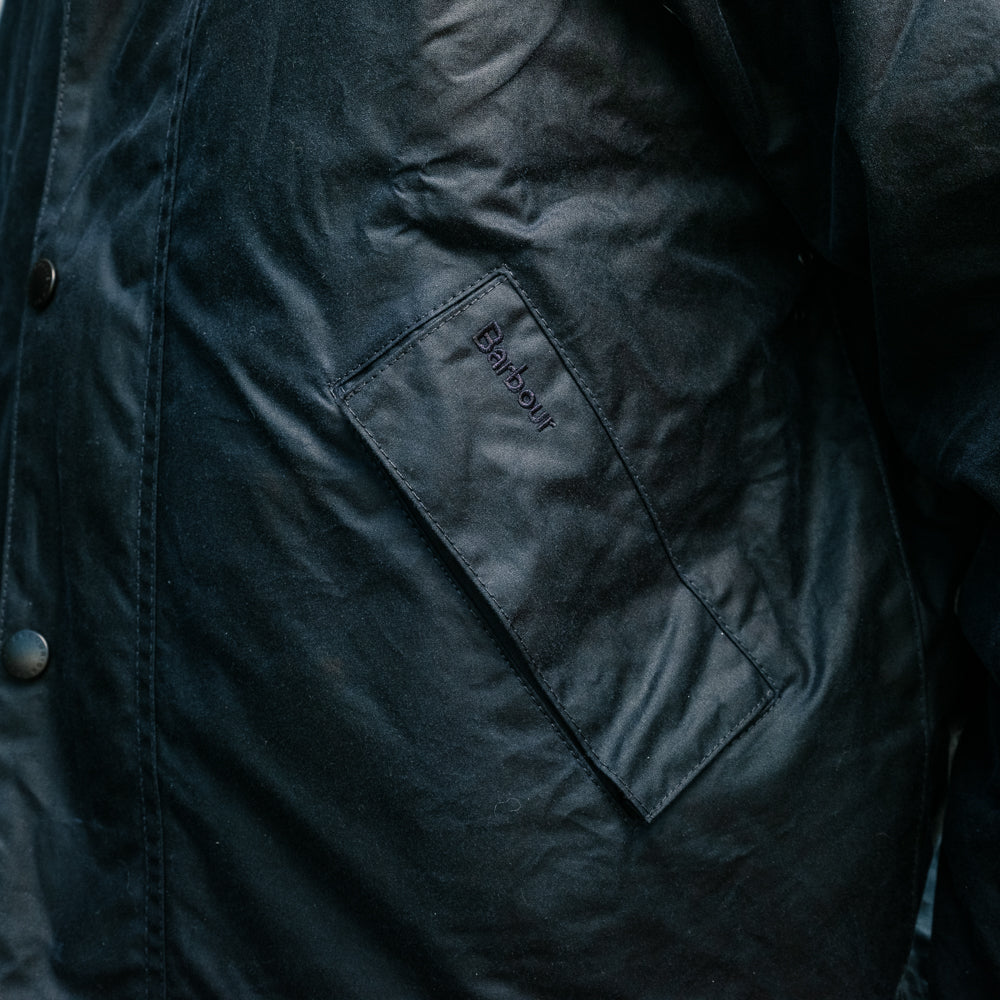 Barbour OS Transport Wax Jacket Navy