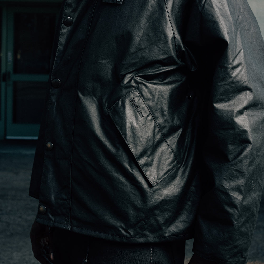 Barbour OS Transport Wax Jacket Classic Black