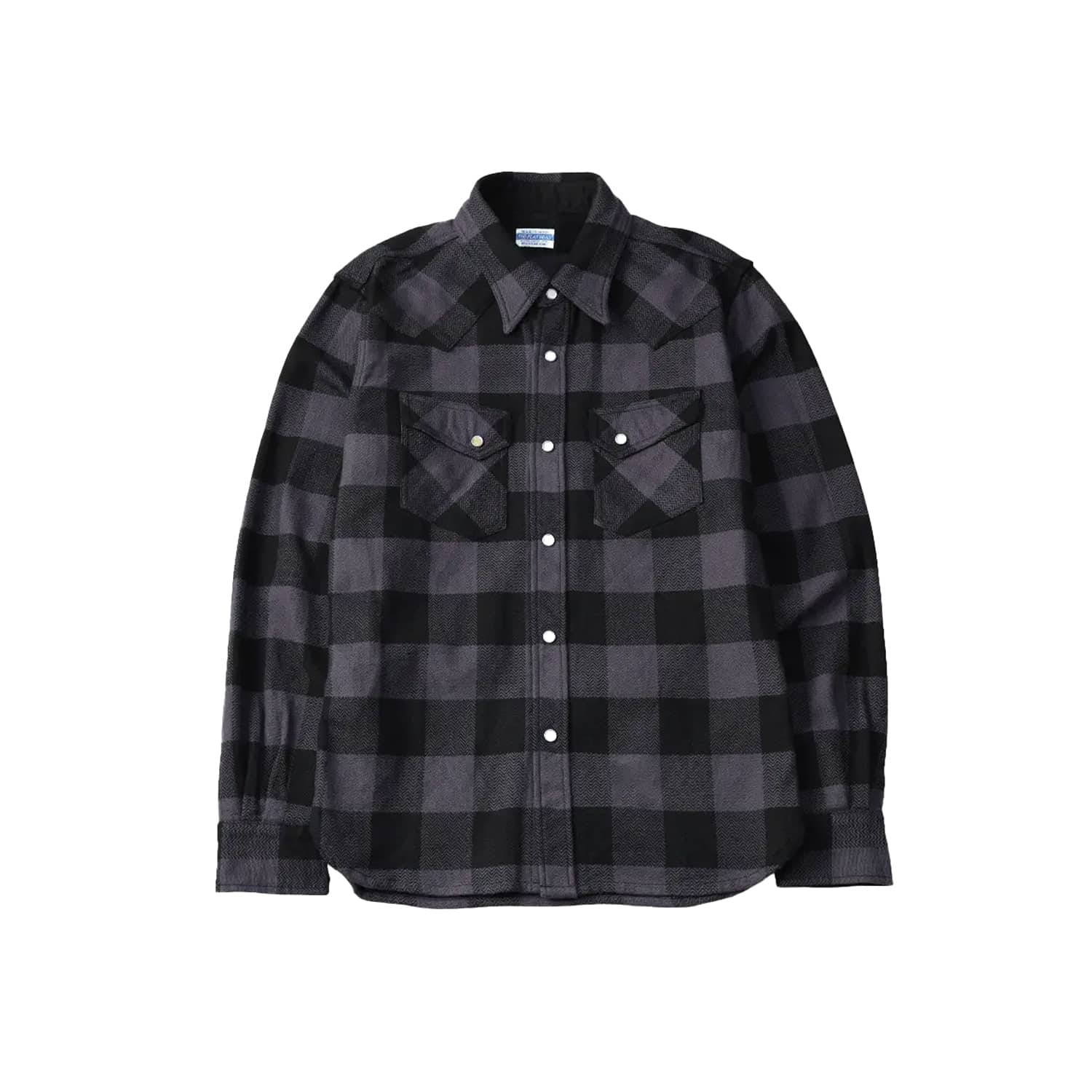 The Flat Head Block Check Western Shirt Gray/ Black