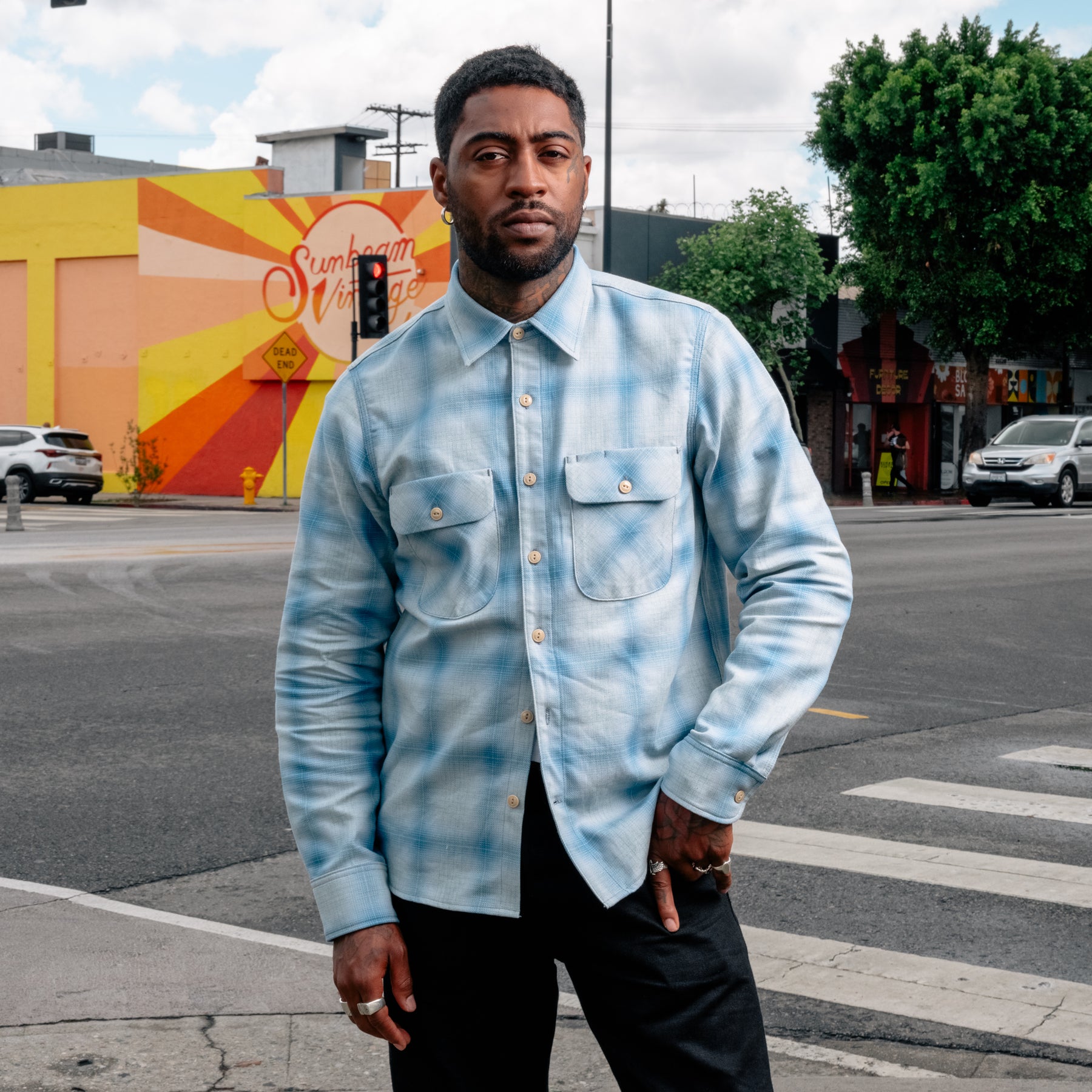 Rogue Territory Field Shirt Sky Blue Shadow Plaid FINAL SALE