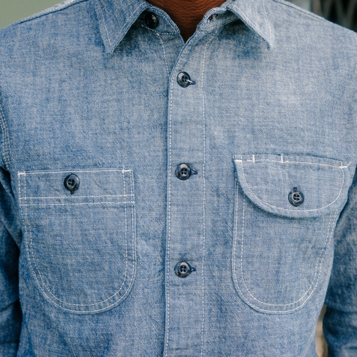 Rogue Territory Work Shirt Rinsed Chambray Indigo