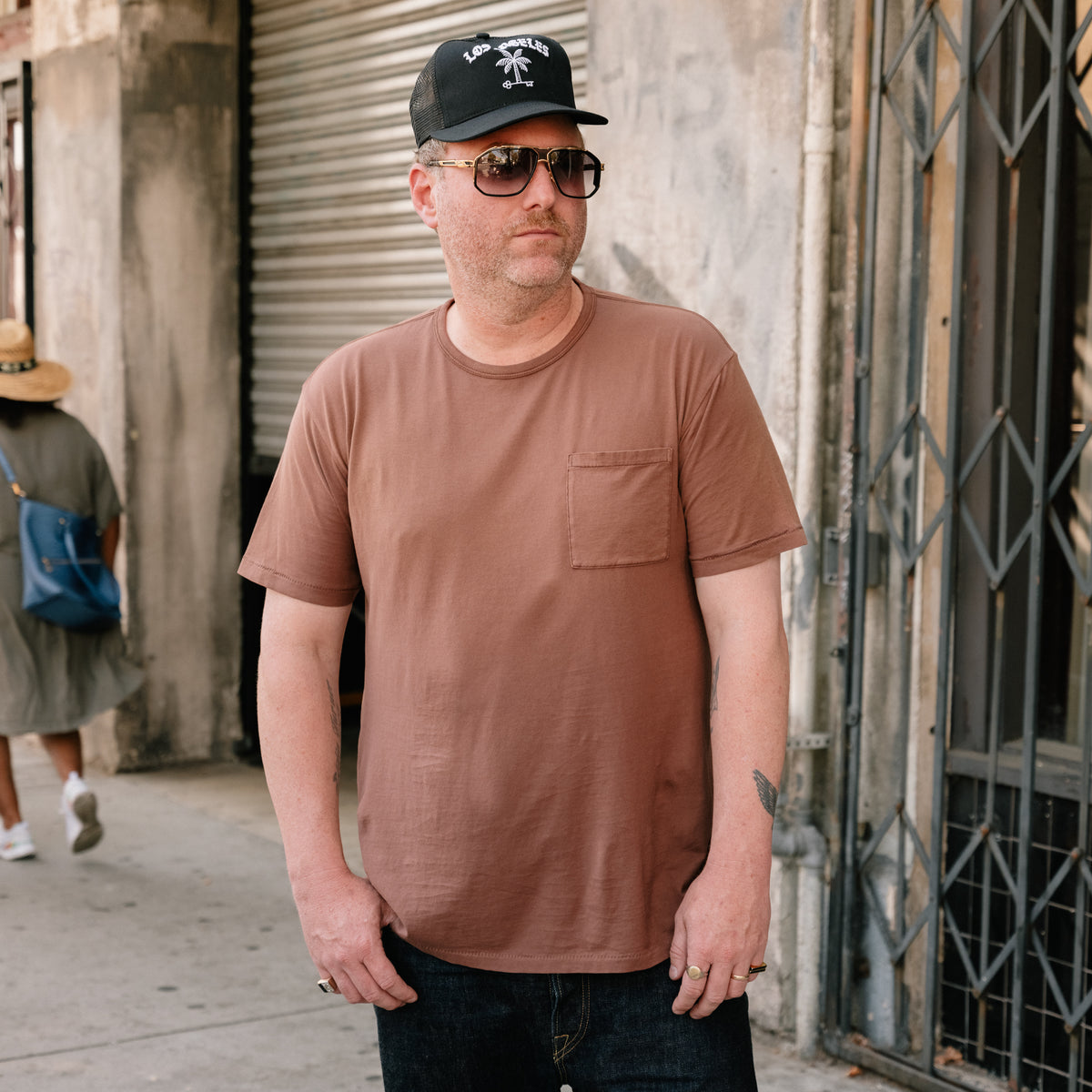 FALL 2025 RRL Garment Dyed Pocket T-Shirt Chocolate