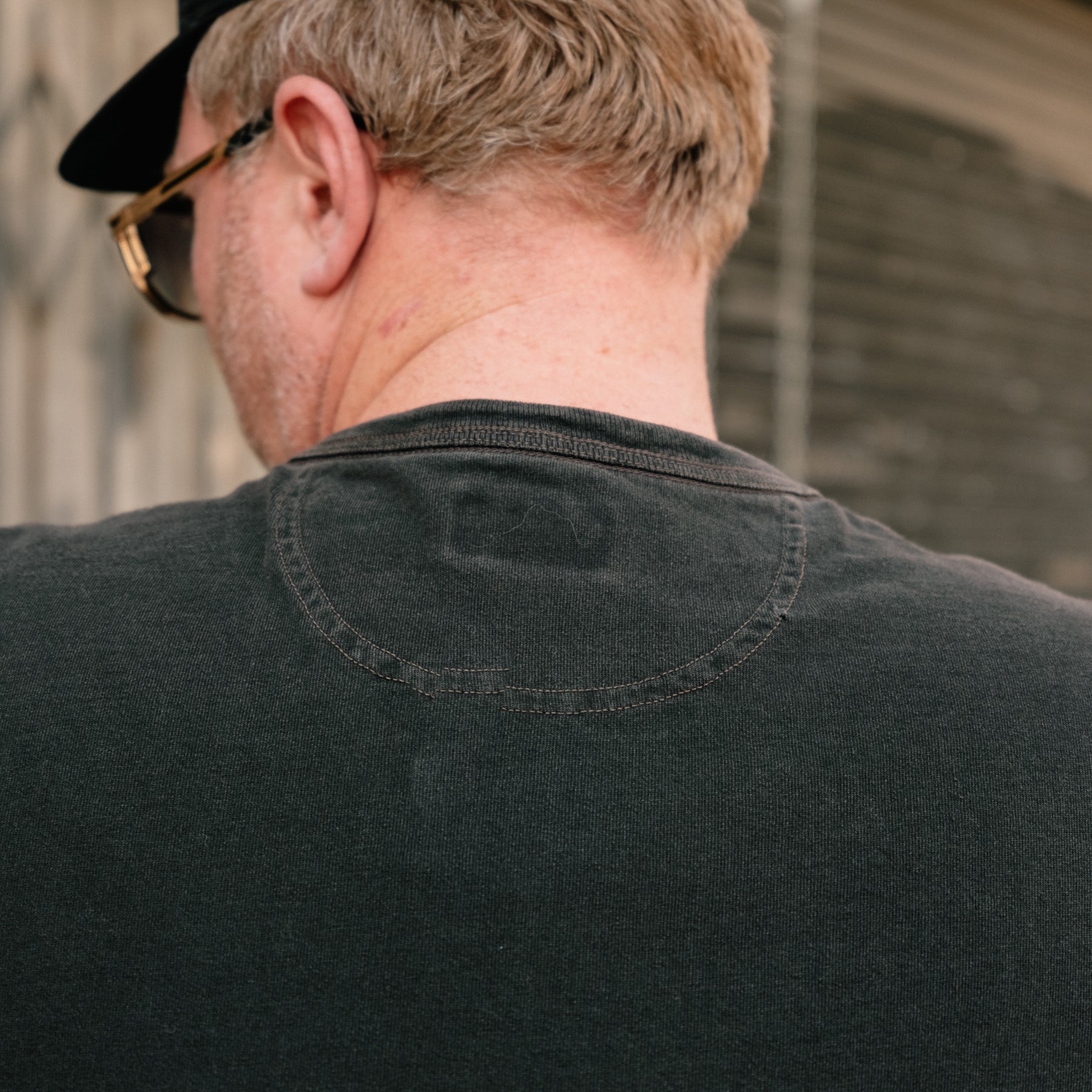 RRL Indigo Jersey Henley Shirt Sulphur Black