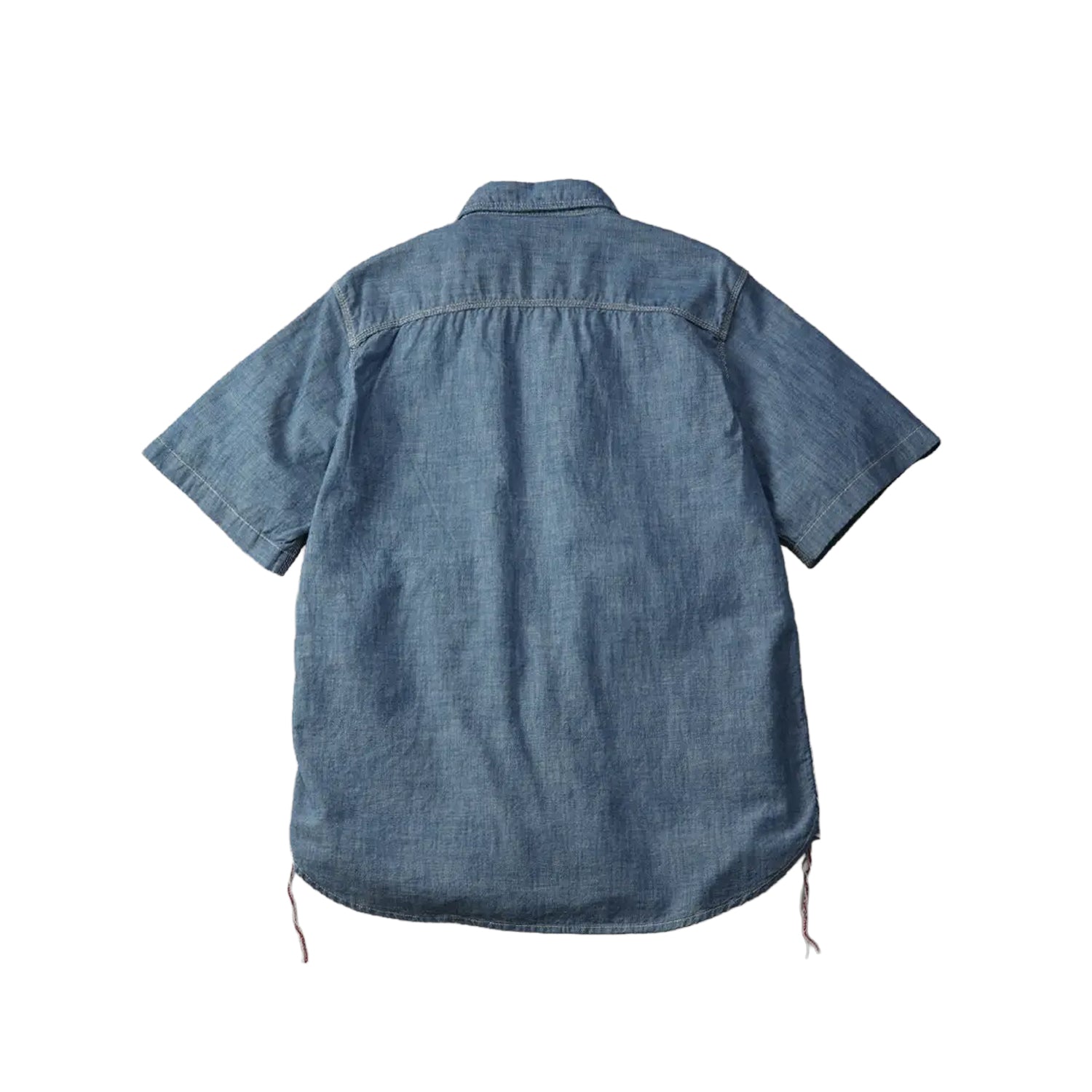 The Flat Head FN-SCK-010S Chambray Short Sleeve Work Shirt Blue