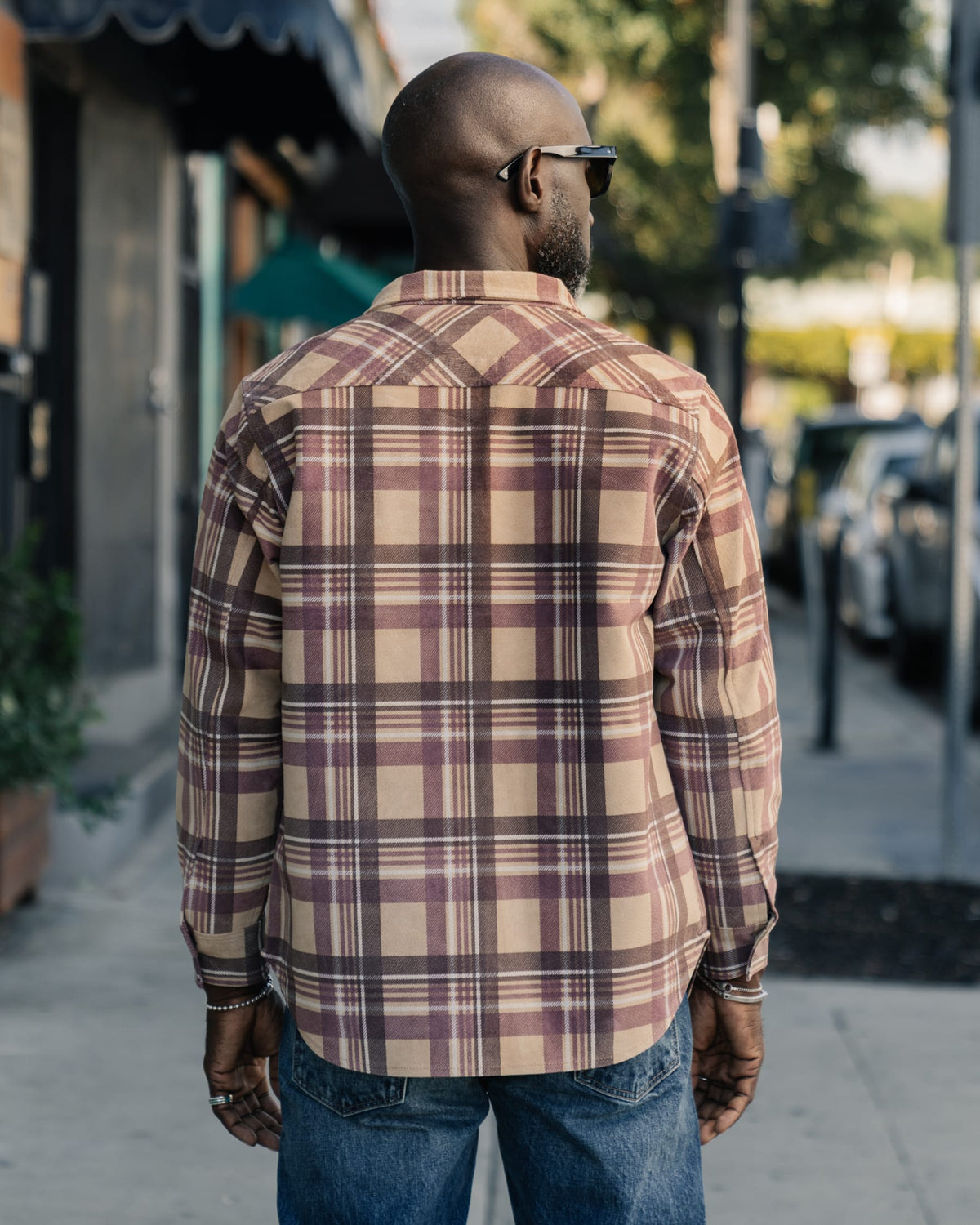 Full Count FL-4000 Suede Leather Check Work Shirt Beige FINAL SALE