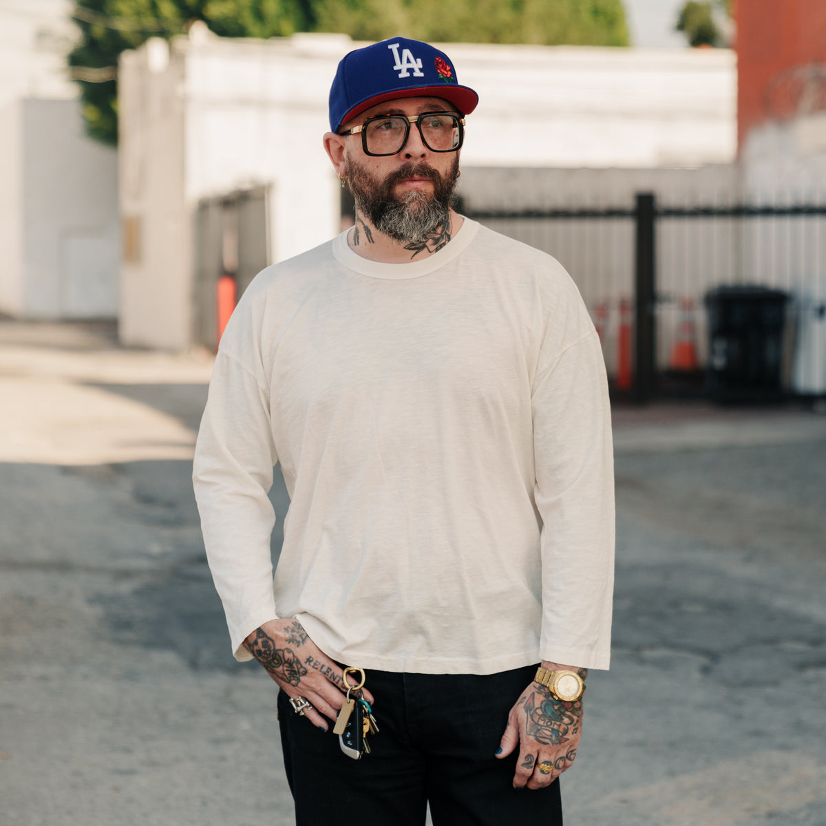 All-Time High Ultra Light Slub Knit Long Sleeve Tee Ivory