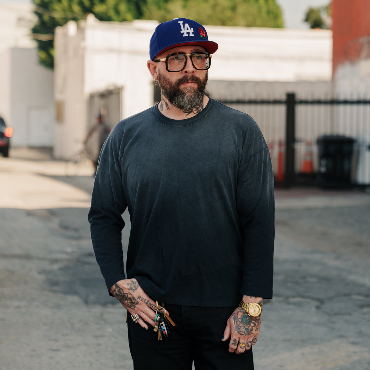 All-Time High Ultra Light Slub Knit Long Sleeve Tee Navy