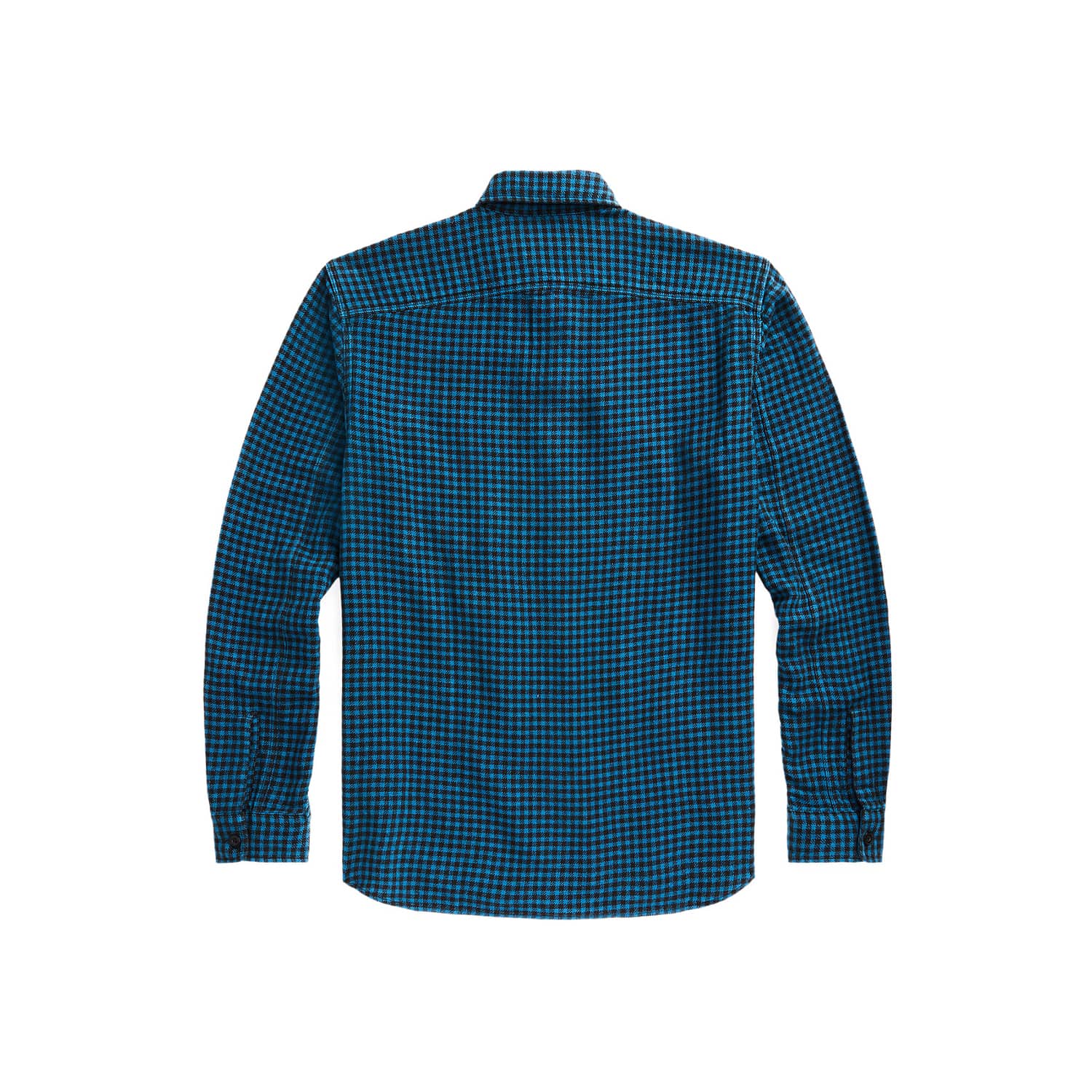 Checked Indigo Cotton-Linen Workshirt Blue/Sulphur Black FINAL SALE