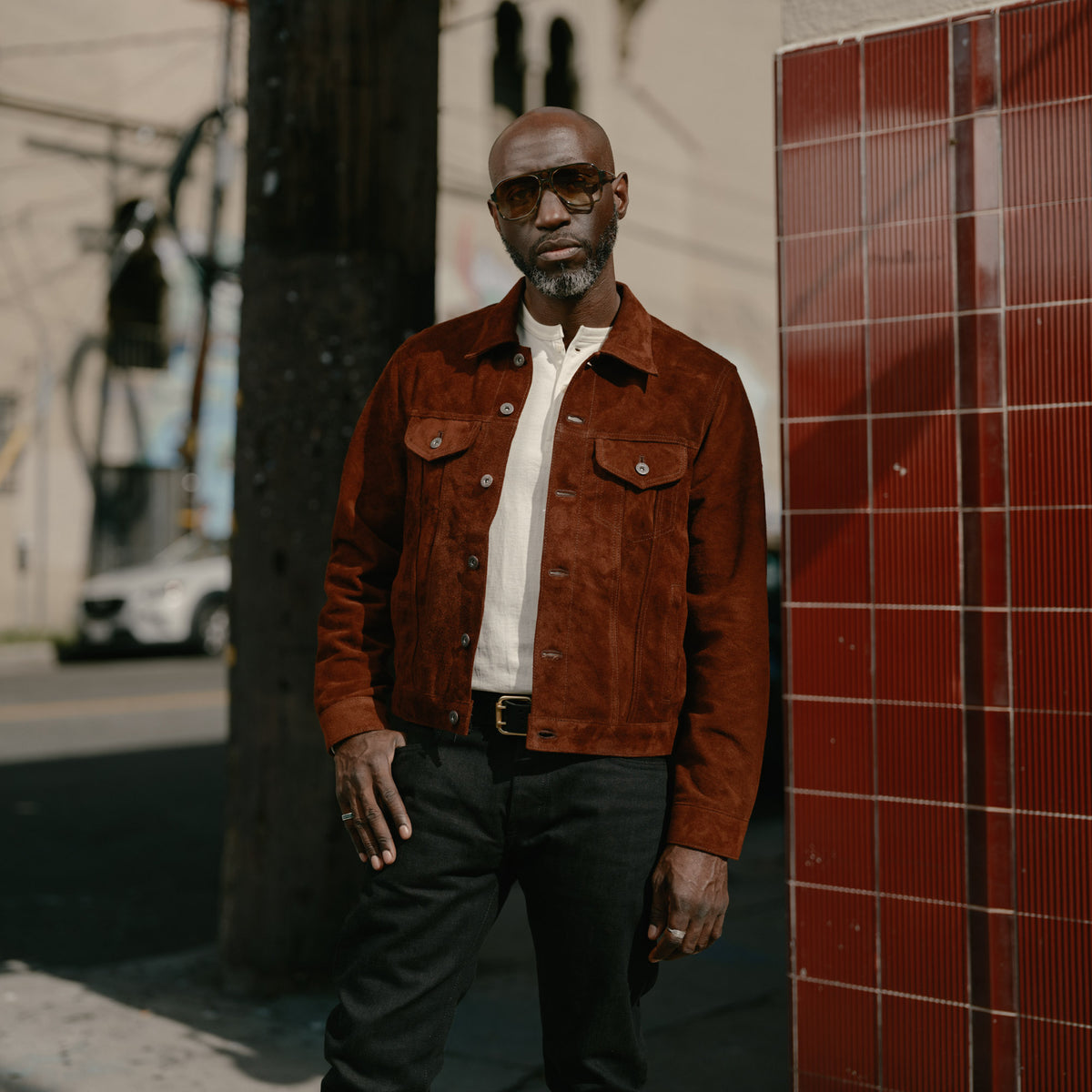 Double Helix Western Pioneer Horsehide Type III Jacket Dark Brown Suede | SPECIAL ORDER ONLY