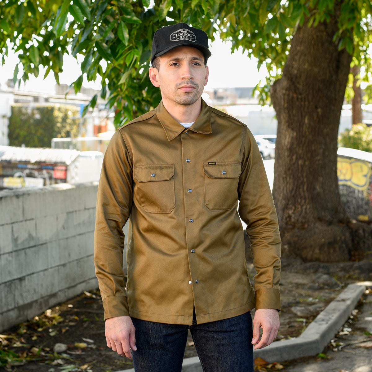 Iron Heart IHSH-383-BRN-NP 9oz T/C Mechanic Shirt Brown FINAL SALE