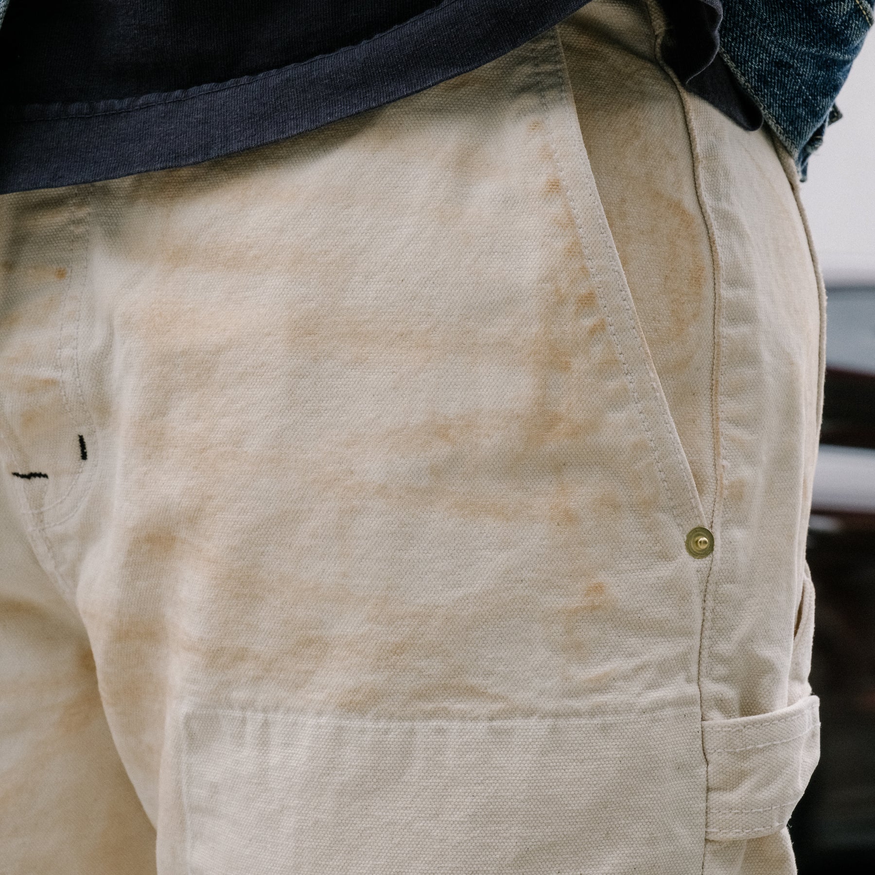 Schaeffer's Garment Hotel 14oz Dirty White Destroyed Carpenter Pant