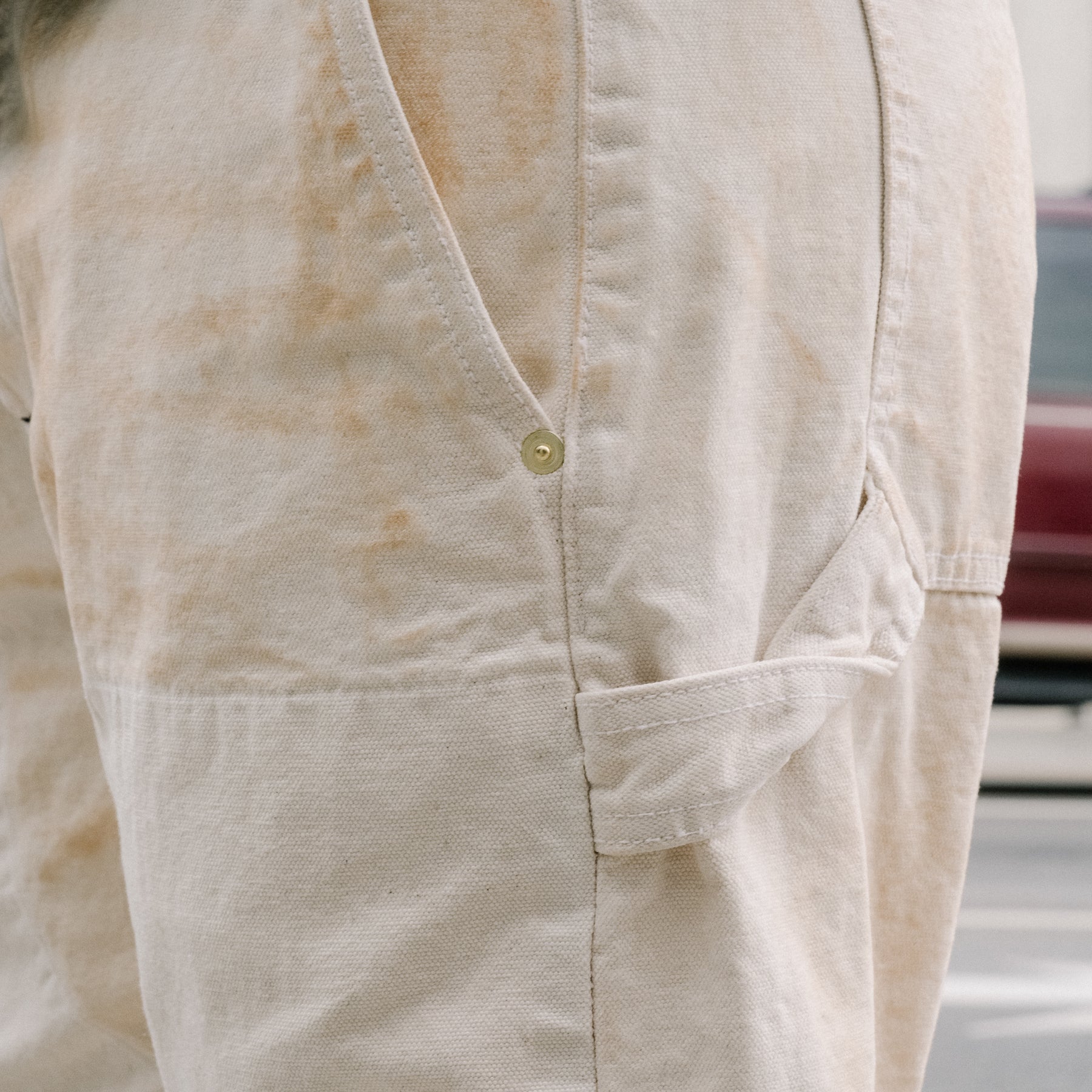 Schaeffer's Garment Hotel 14oz Dirty White Destroyed Carpenter Pant