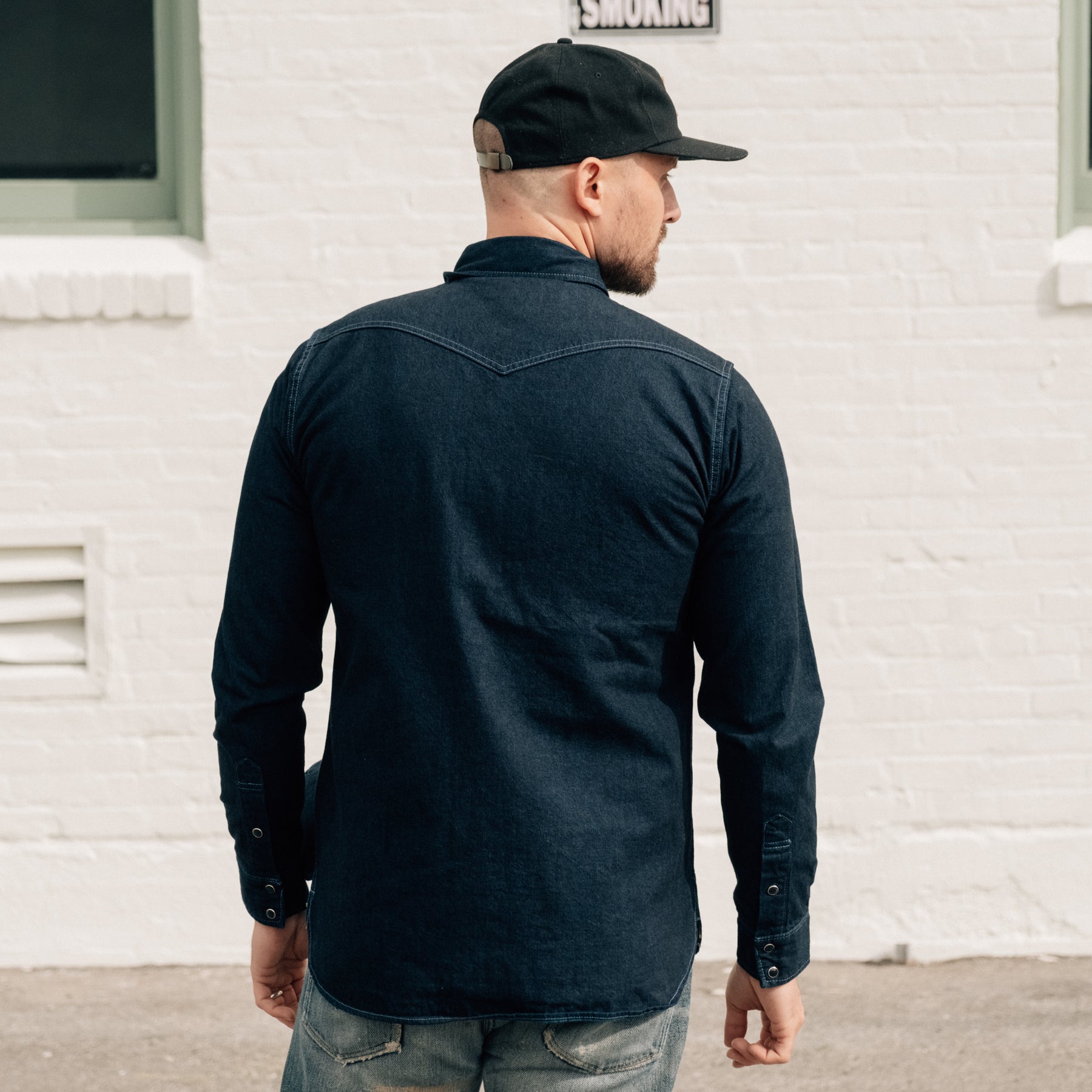 Iron Heart IHSH-352-BLU 10oz Selvedge Denim Western Shirt Indigo Overdyed Blue