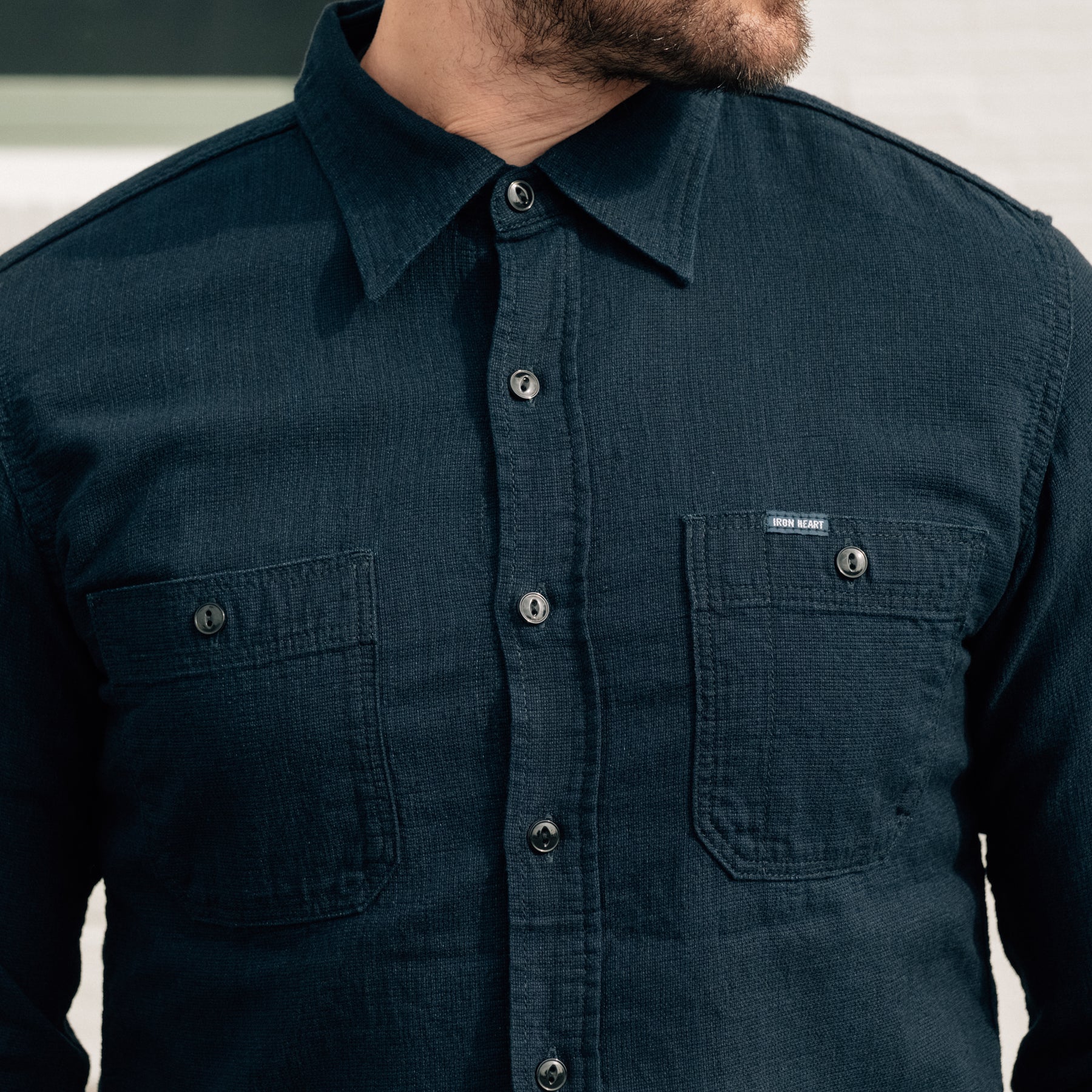 Iron Heart IHSH-358-IND 5oz Dobby Cloth Work Shirt Indigo