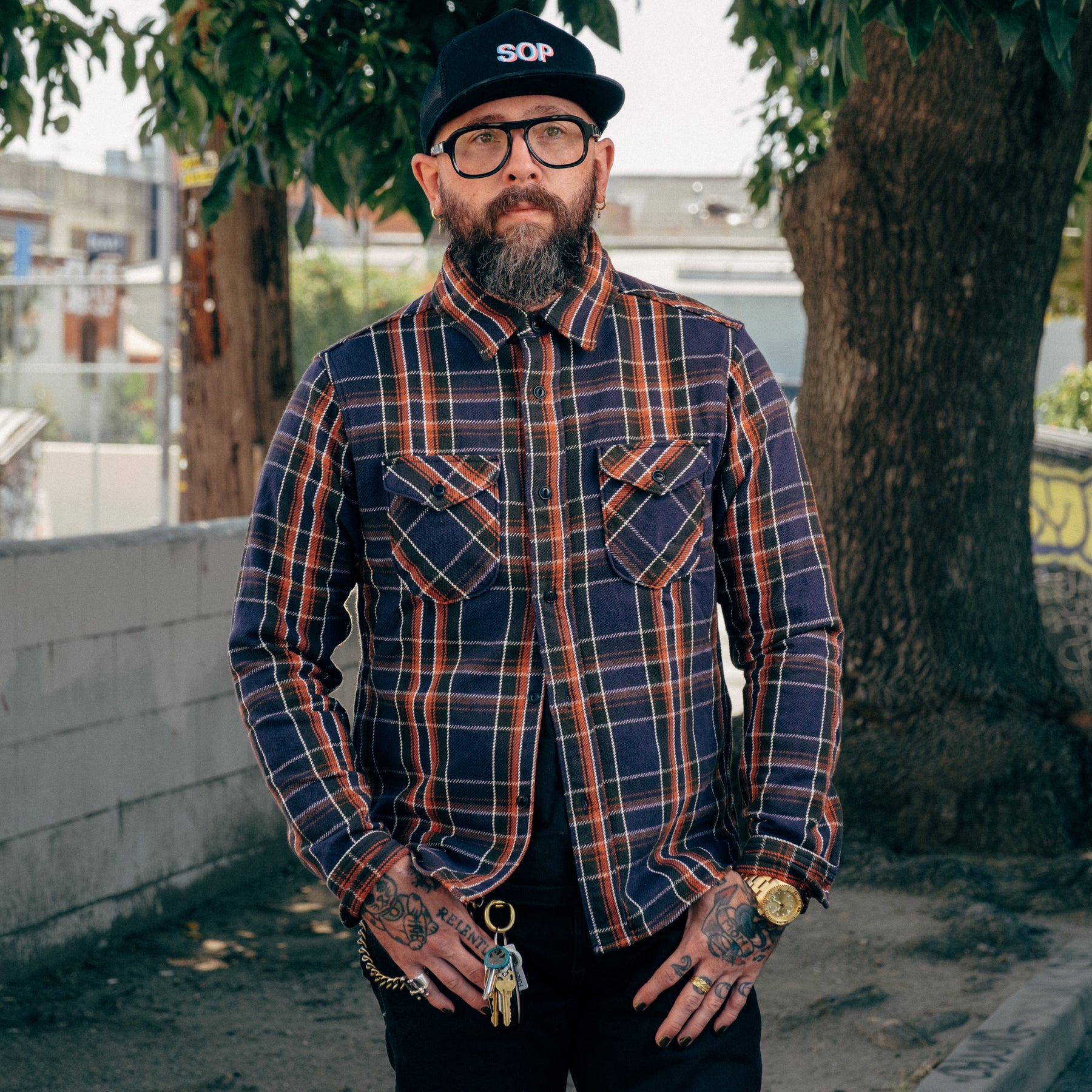 UES Heavy Flannel Shirt Purple
