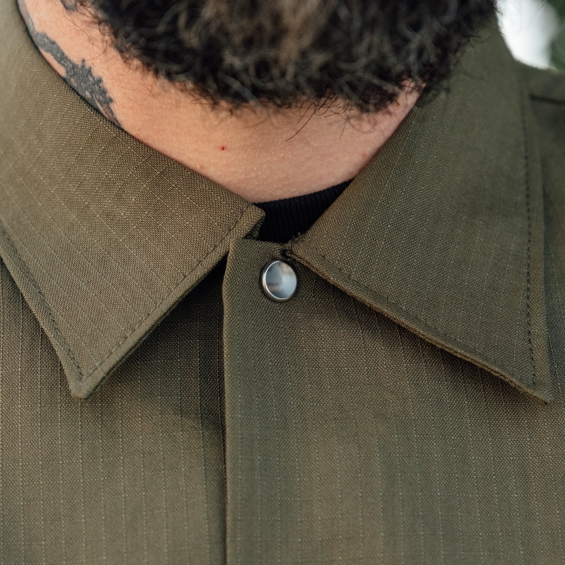 Iron Heart IHSH-286-OLV Ripstop Short Sleeved Mechanic Shirt Olive