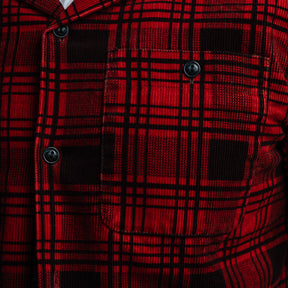 RRL Plaid Print Corduroy Camp Shirt Red/ Black FINAL SALE