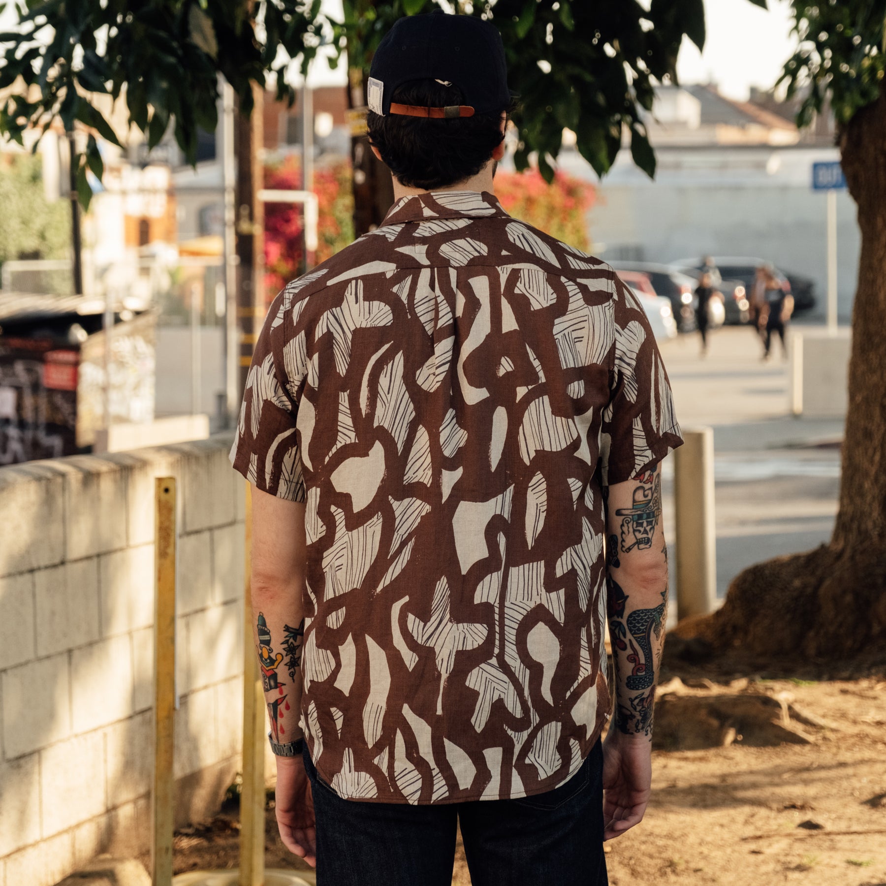 Rogue Territory Linen Oxford Shirt Brown Shapes