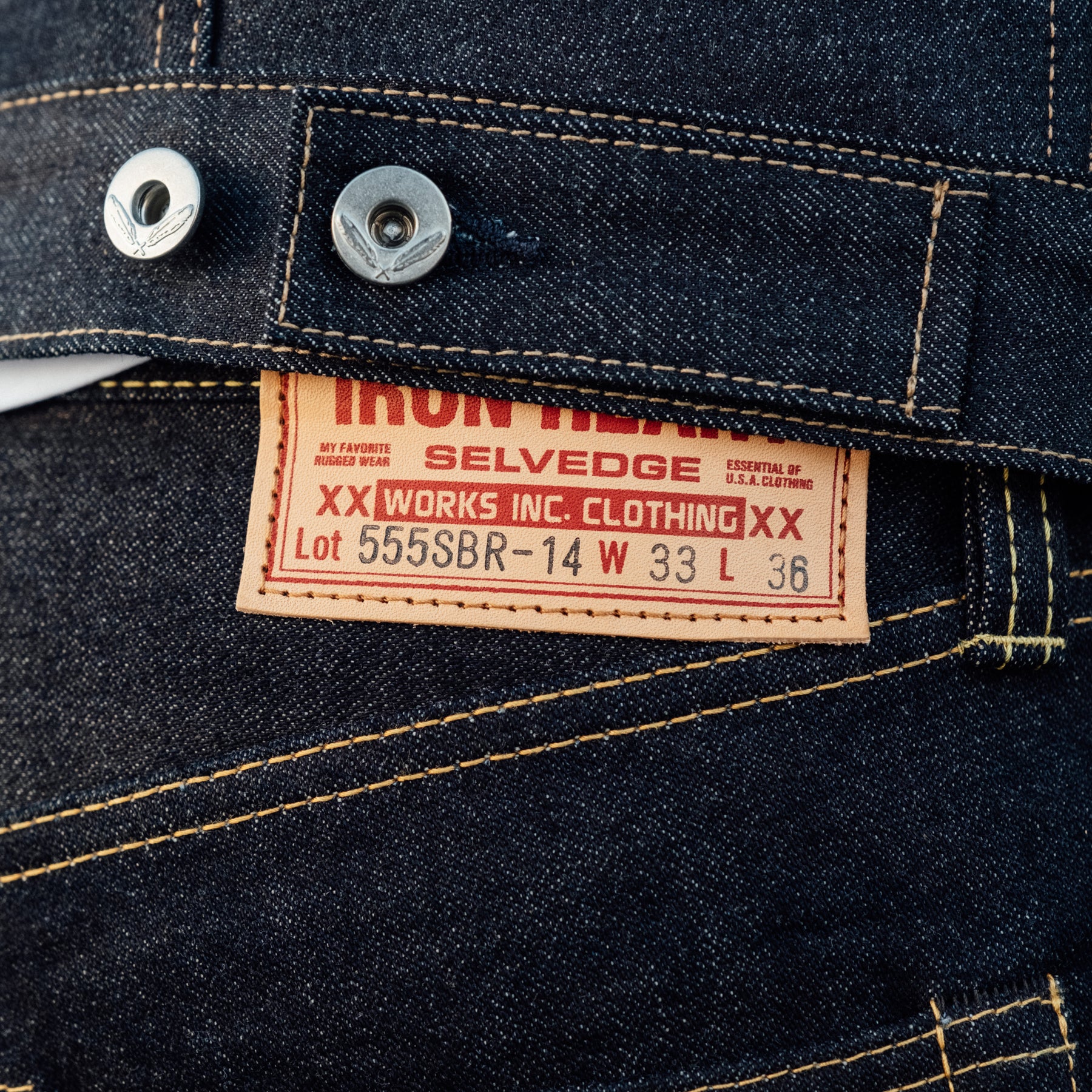 Iron Heart IH-555SBR-14 14oz Broken Twill Selvedge Denim Super Slim Jeans Indigo