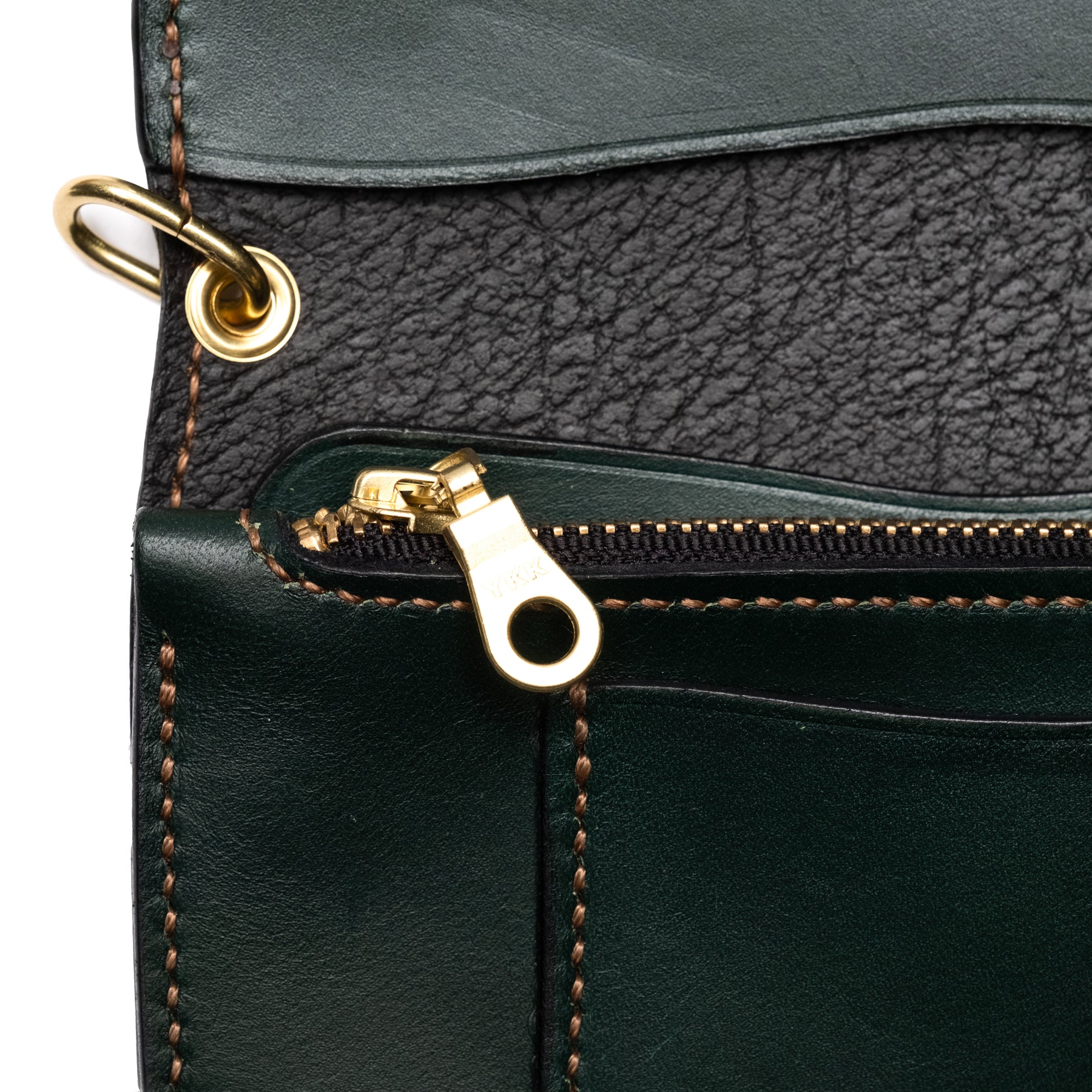 The Black Acre Roper Wallet Black & Green Bridle Leather