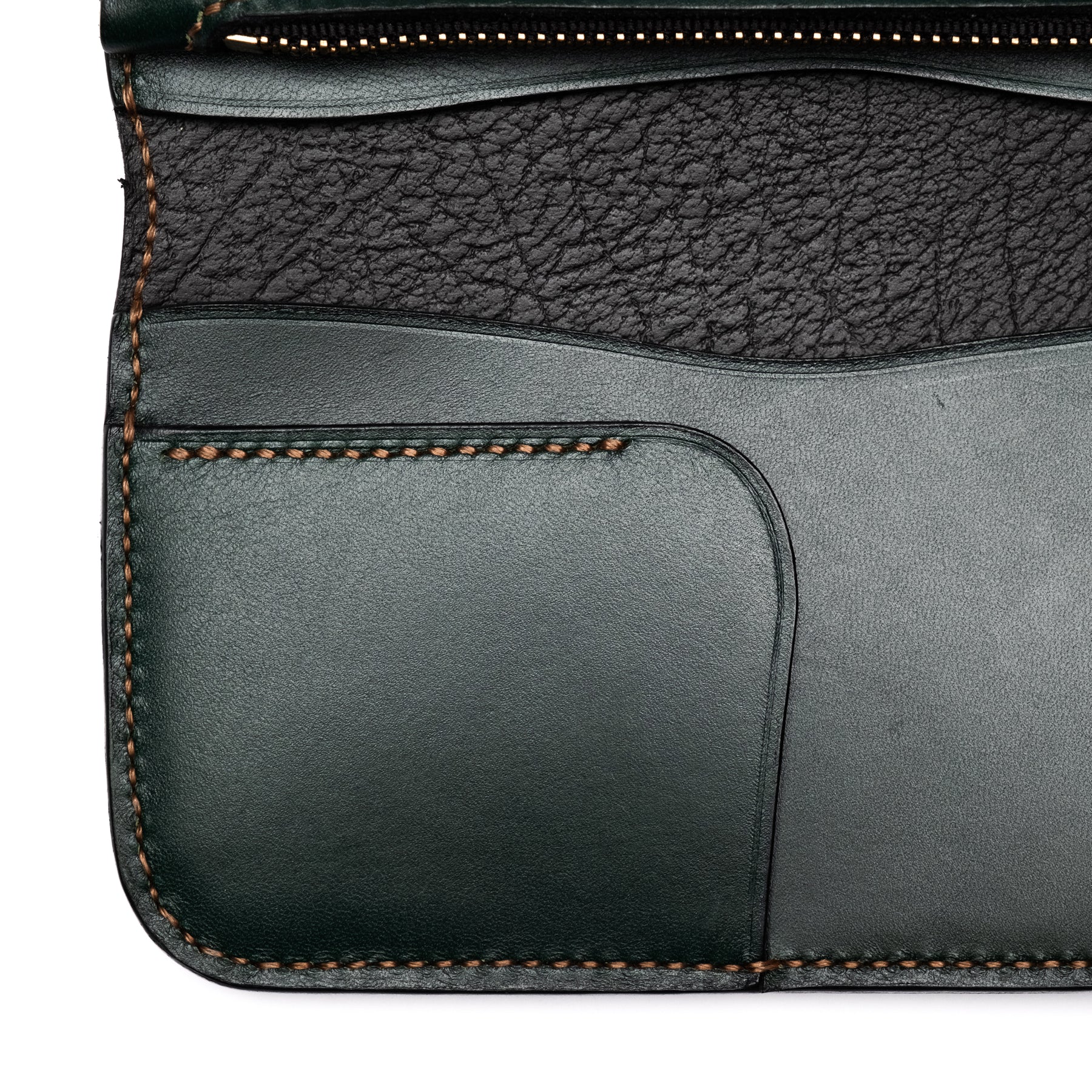The Black Acre Roper Wallet Black & Green Bridle Leather