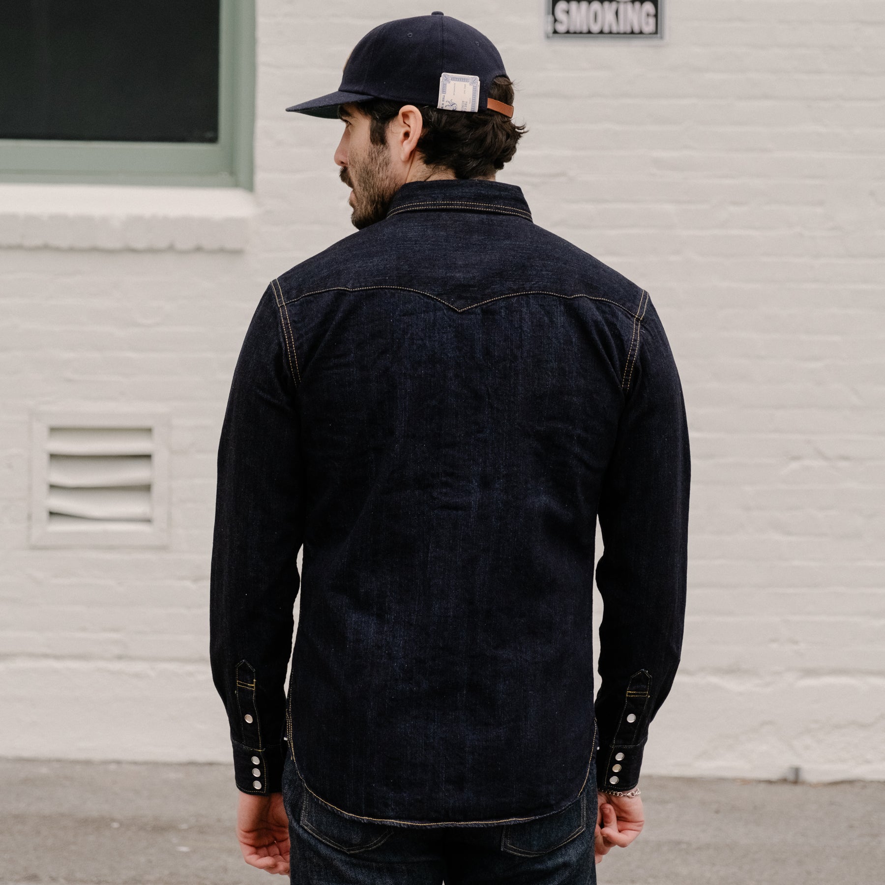 The Flat Head FN-SDW-001L Denim Western Shirt Blue