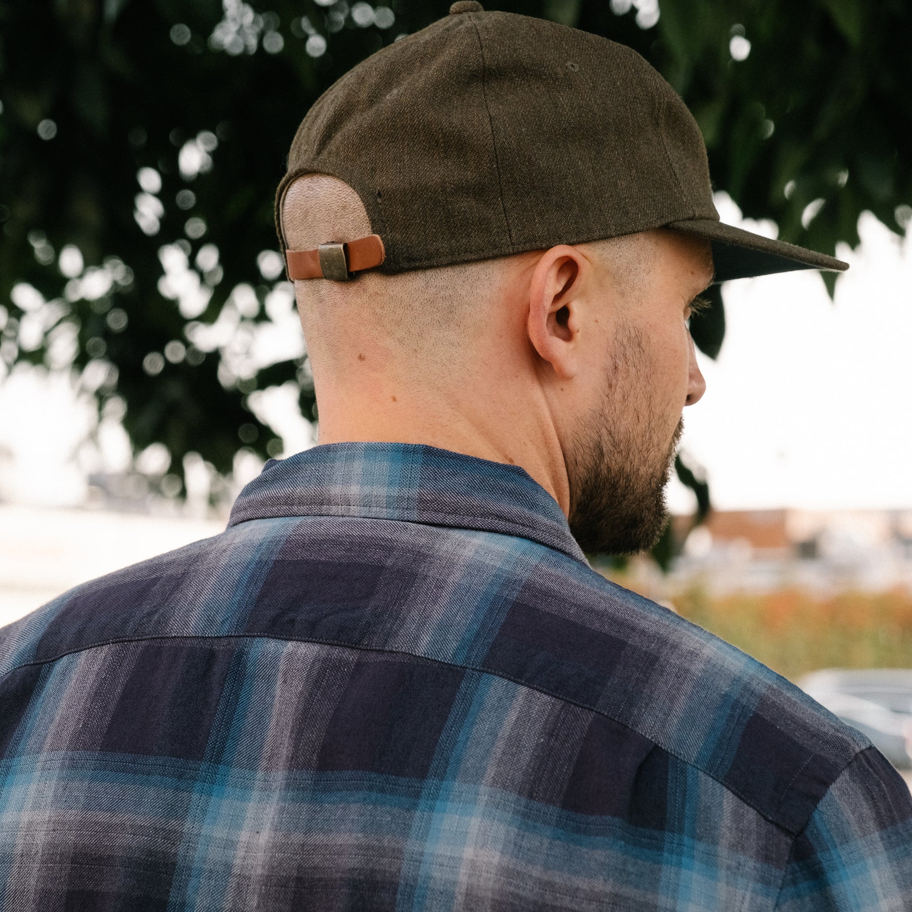 RRL Plaid Jaspé Twill Camp Workshirt Black/ Blue