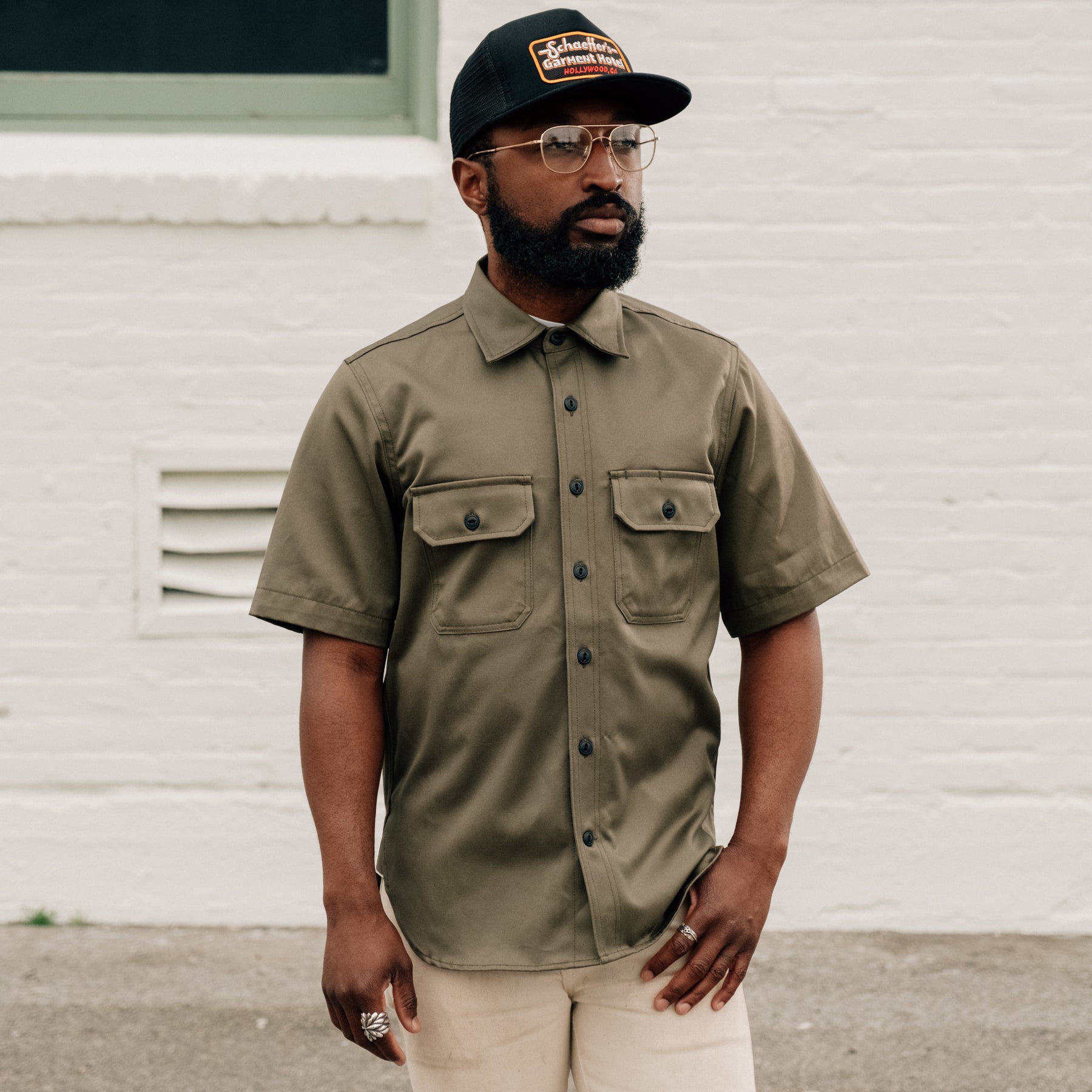 Rogue Territory Field Shirt 9oz Olive Selvedge Twill