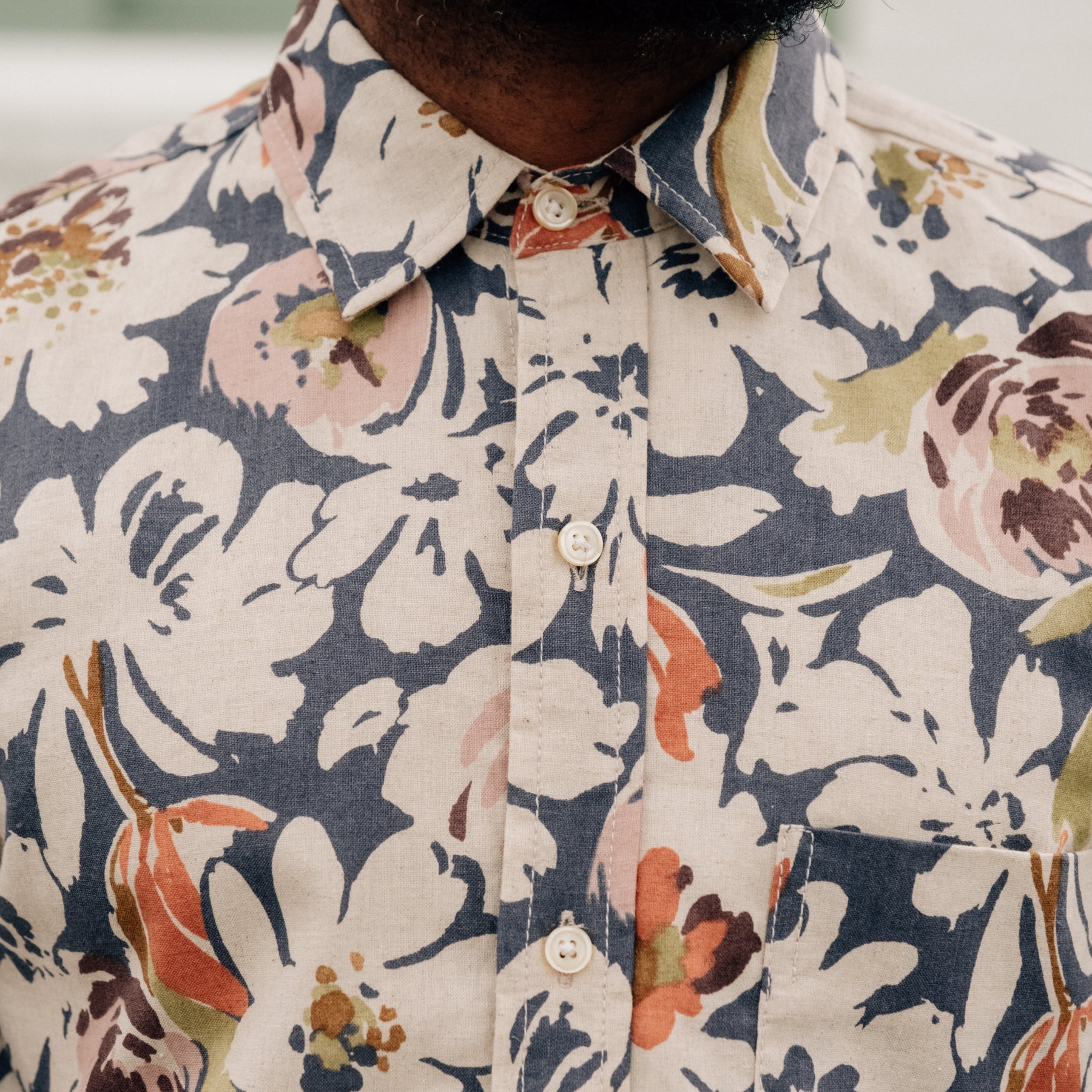 Rogue Territory Oxford Shirt Plum Floral Linen FINAL SALE