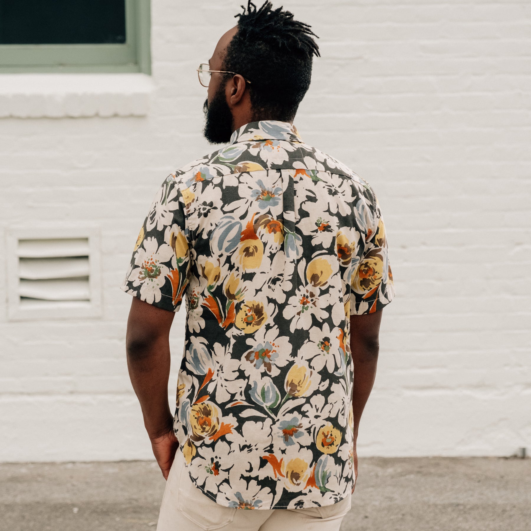 Rogue Territory Oxford Shirt Grey Floral Linen