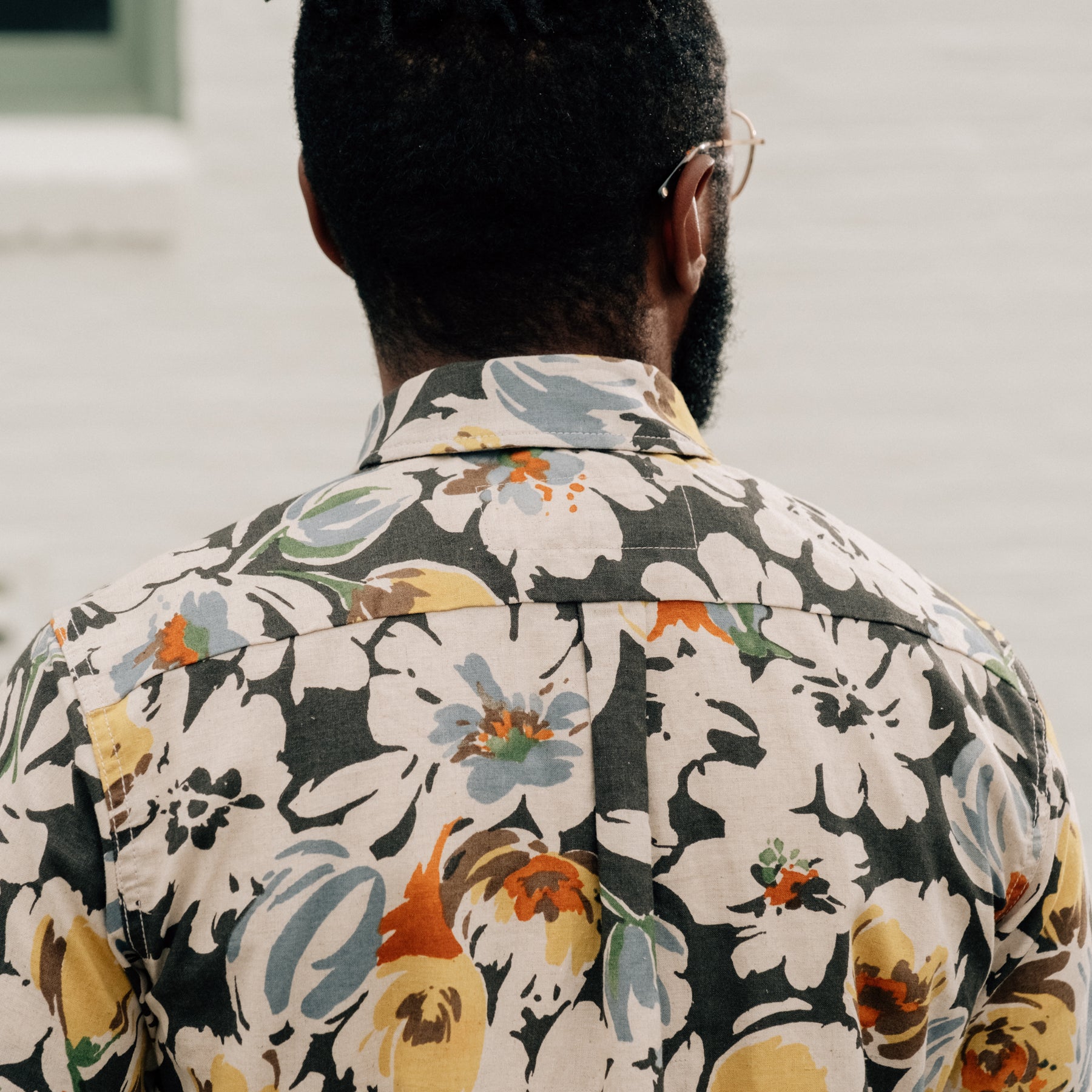 Rogue Territory Oxford Shirt Grey Floral Linen