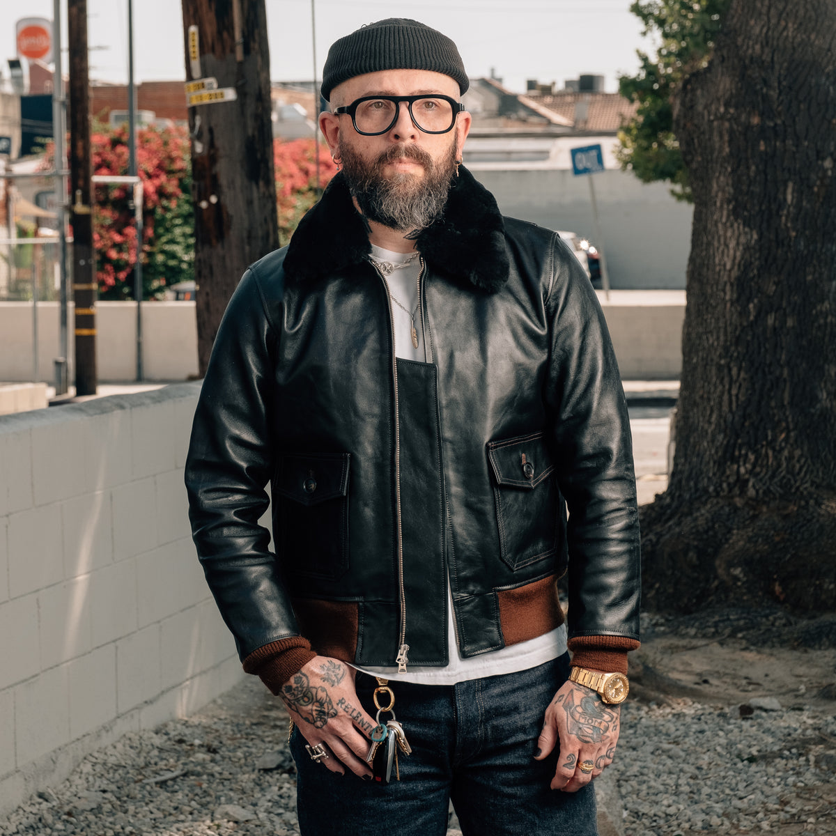 Double Helix x Snake Oil Provisions Virgil G-1 Flight Jacket Black Teacore