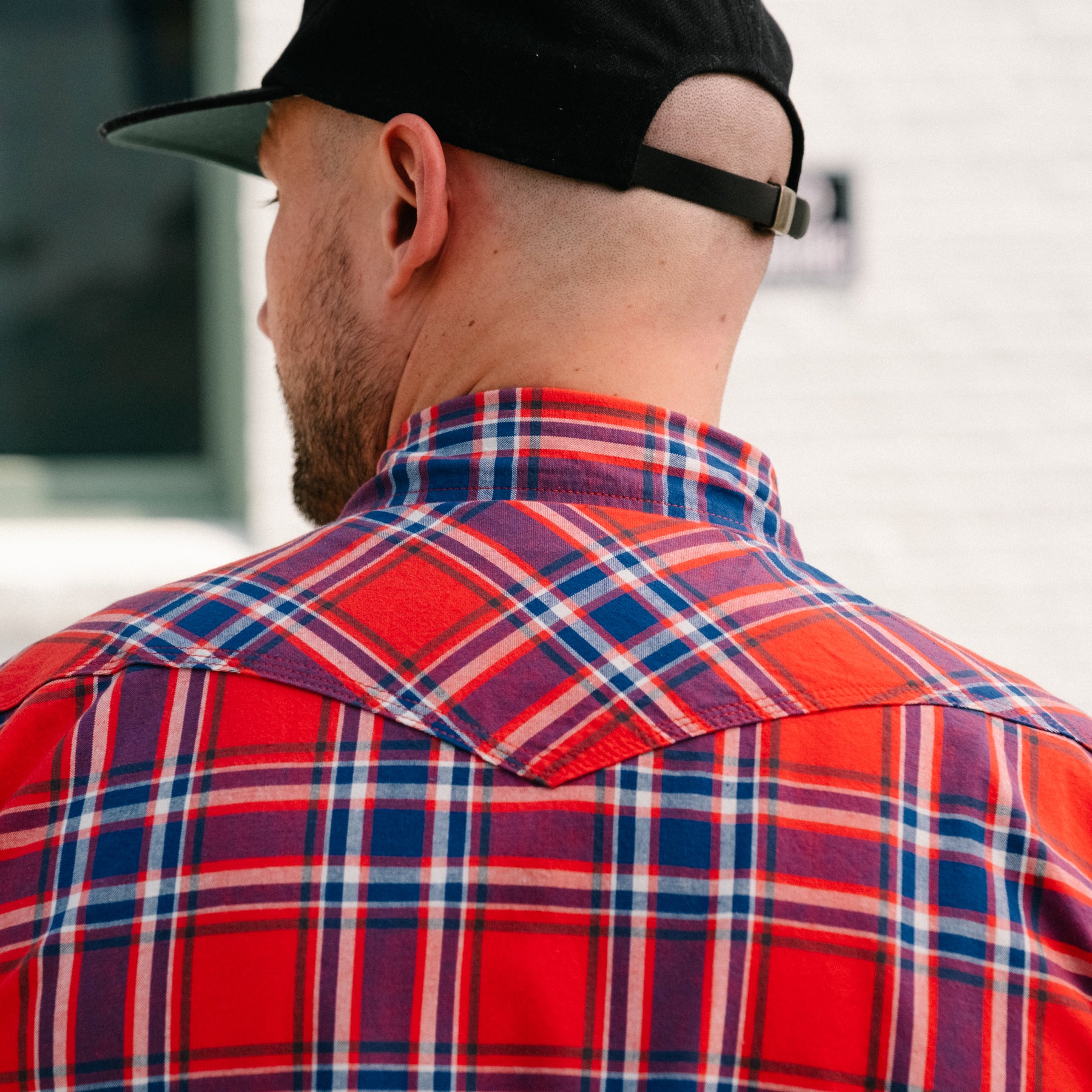 Iron Heart IHSH-359-RED 5oz Selvedge Madras Check Short Sleeved Western Shirt Red