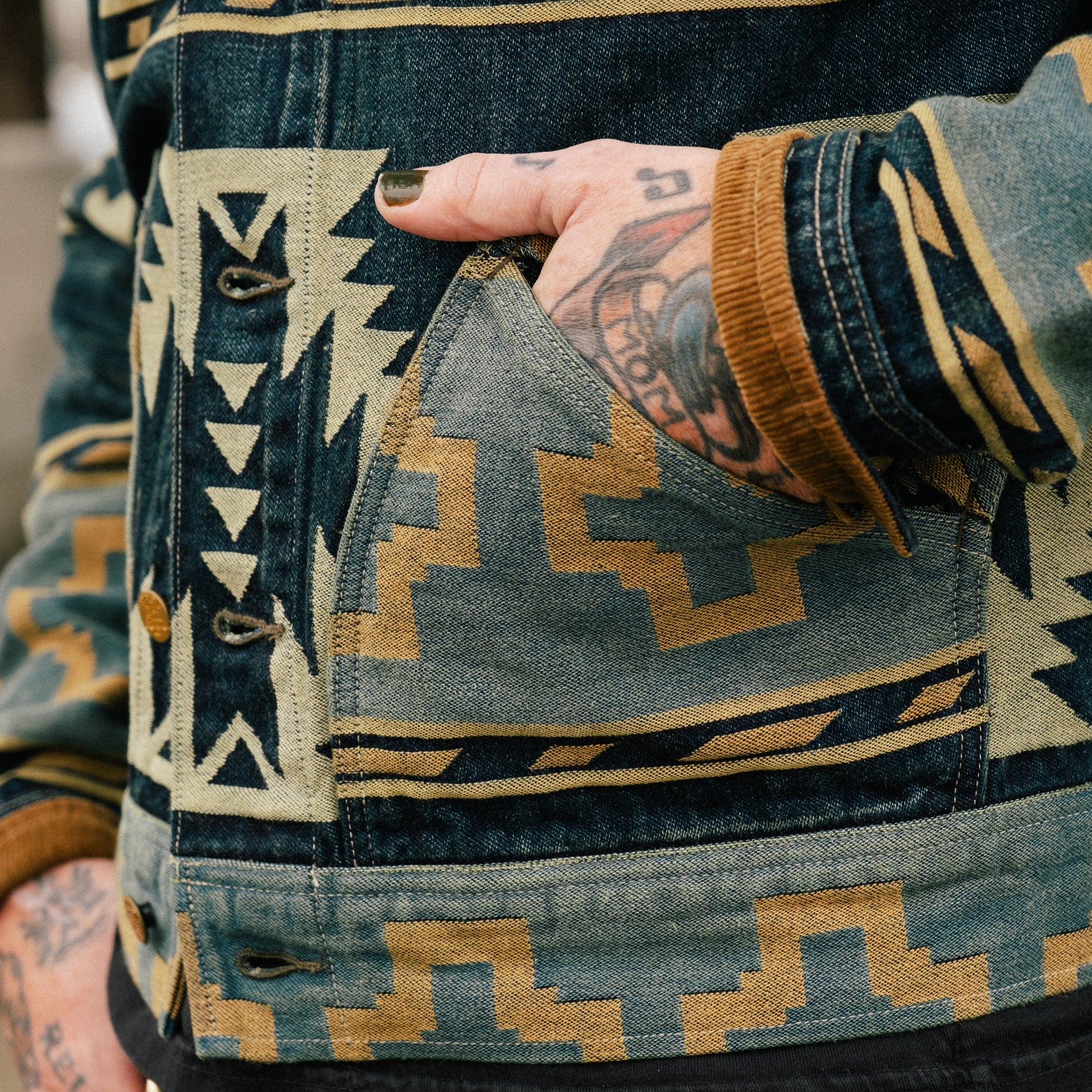 RRL Corduroy Trim Jacquard Jacket