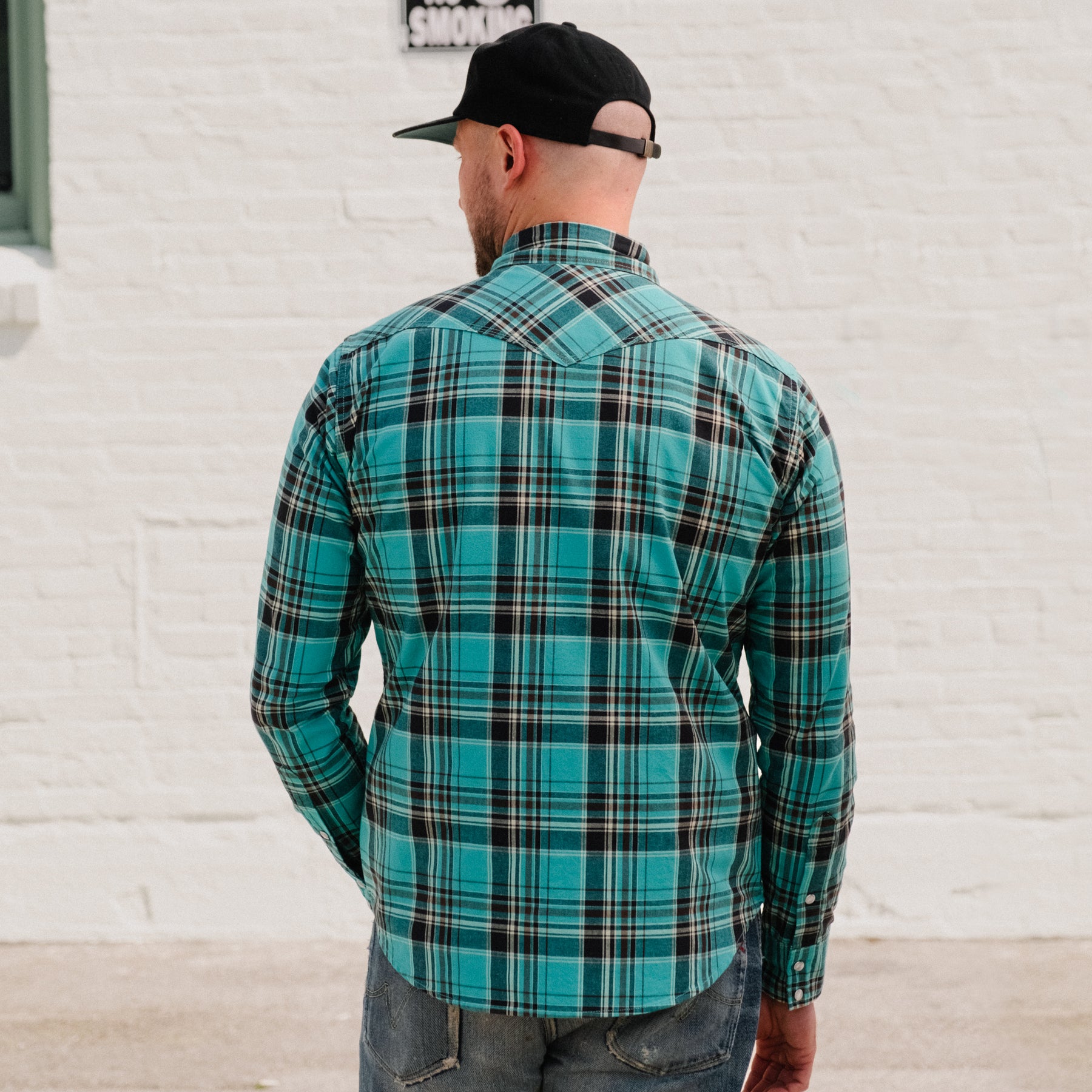 Iron Heart IHSH-355-GRN 5oz Selvedge Madras Check Western Shirt Green